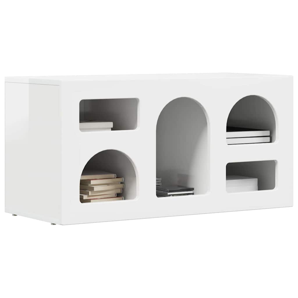 TV ormar Visoki sjaj bijela 80 x 35 x 40 cm Konstruirano drvo