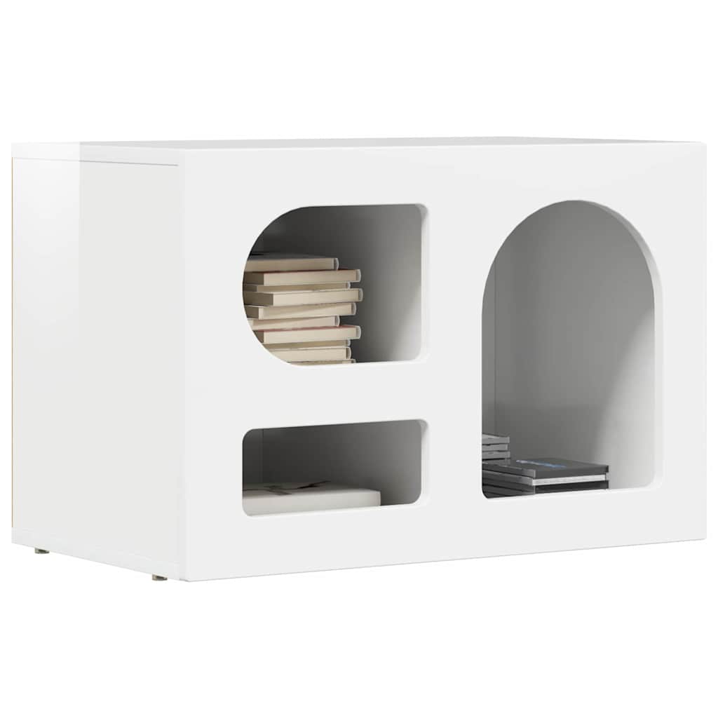 TV ormar Visoki sjaj bijela 60 x 35 x 40 cm Konstruirano drvo