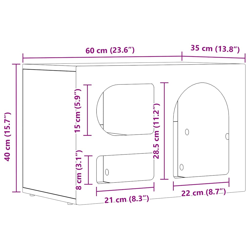 TV ormar Siva Sonoma 60 x 35 x 40 cm Konstruirano drvo