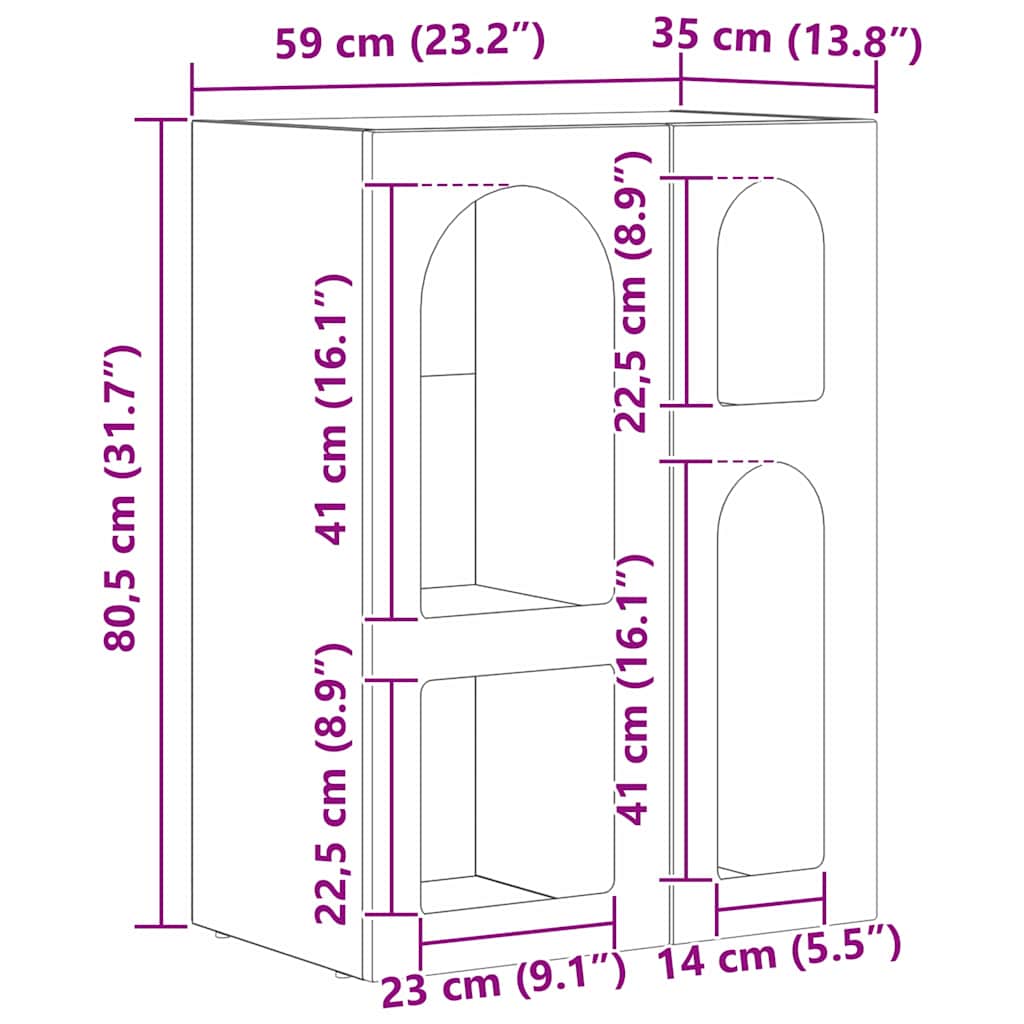 Kreveta Staro drvo 59 x 35 x 80.5 cm Konstruirano drvo