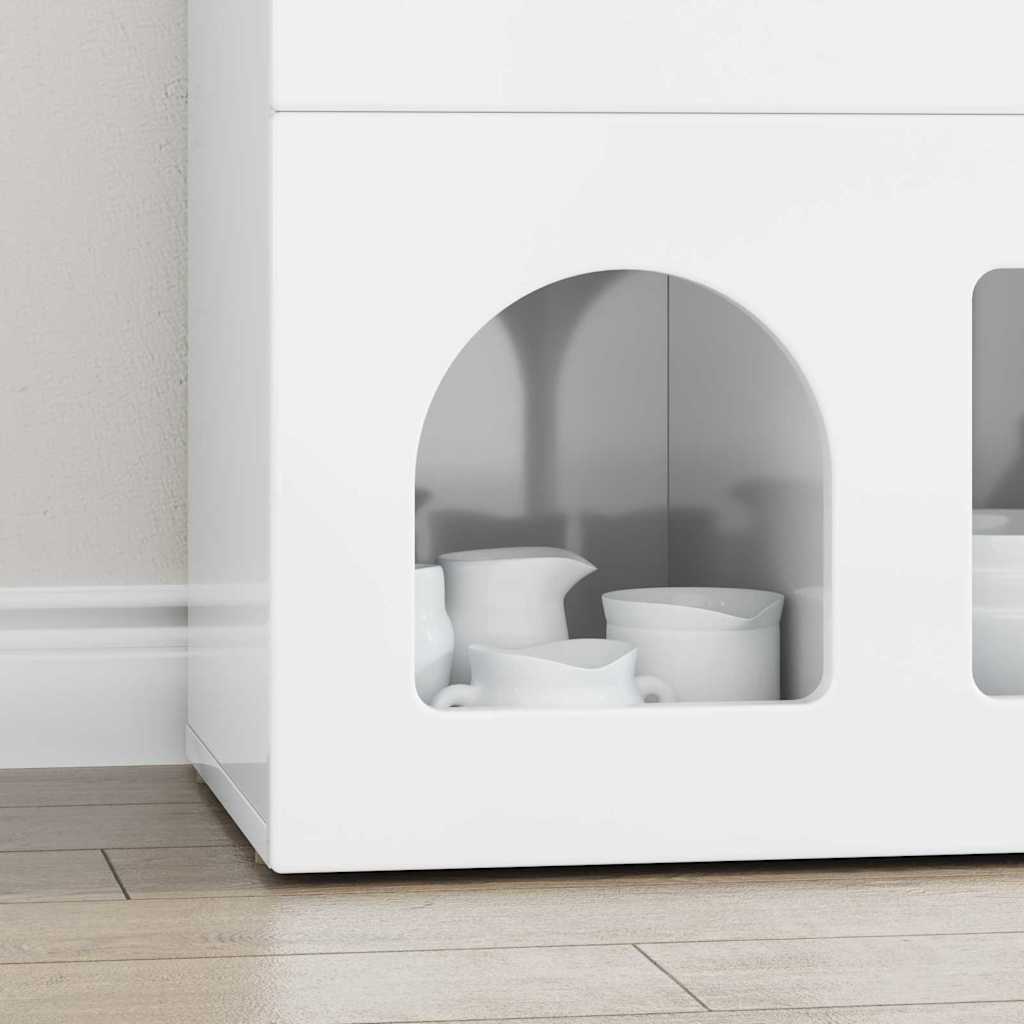 Kreveta Visoki sjaj bijela 80.5 x 35 x 59 cm Konstruirano drvo