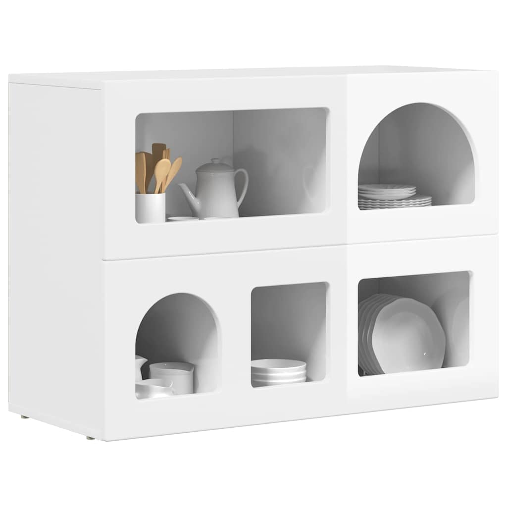 Kreveta Visoki sjaj bijela 80.5 x 35 x 59 cm Konstruirano drvo