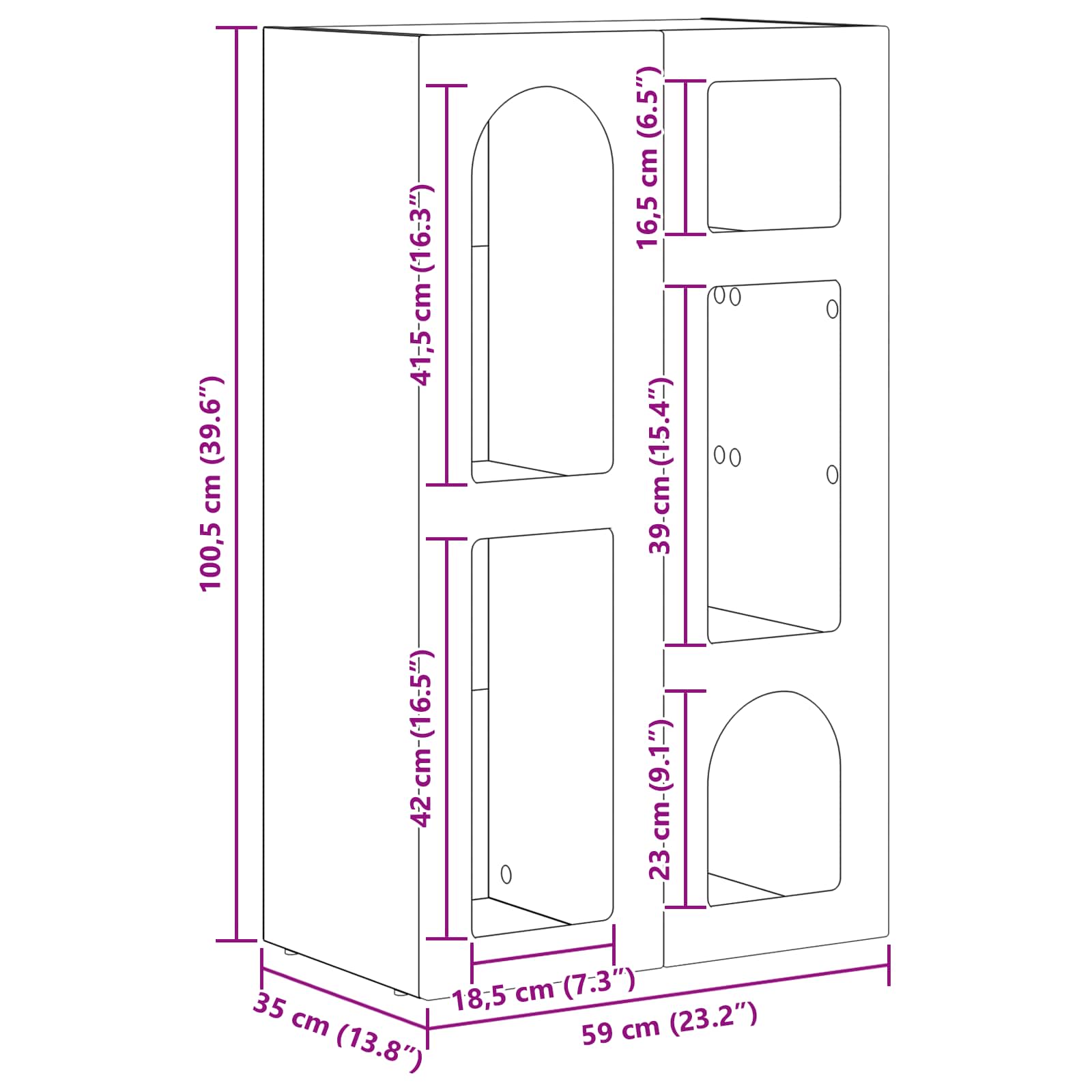 Kreveta Visoki sjaj bijela 59 x 35 x 100,5 cm Konstruirano drvo