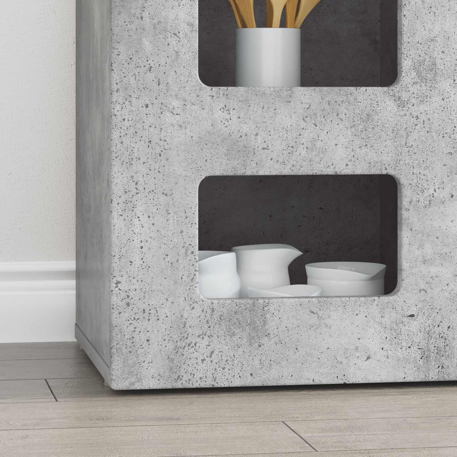 Kreveta Betonski sivi 100 x 35 x 59 cm Konstruirano drvo