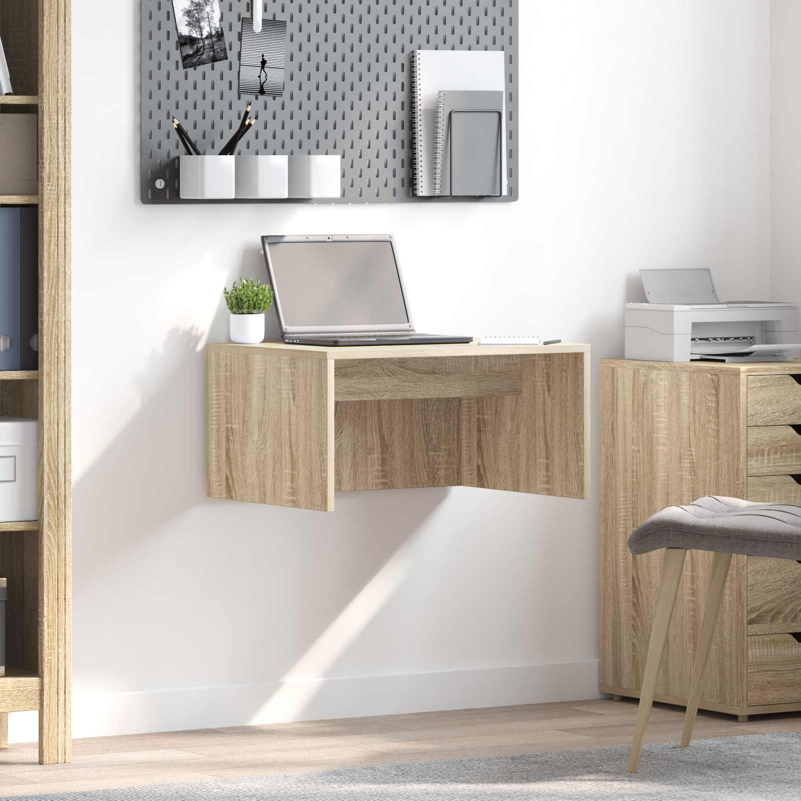 Stol za zid Sonoma hrast 60 x 45 x 30 cm Konstruirano drvo