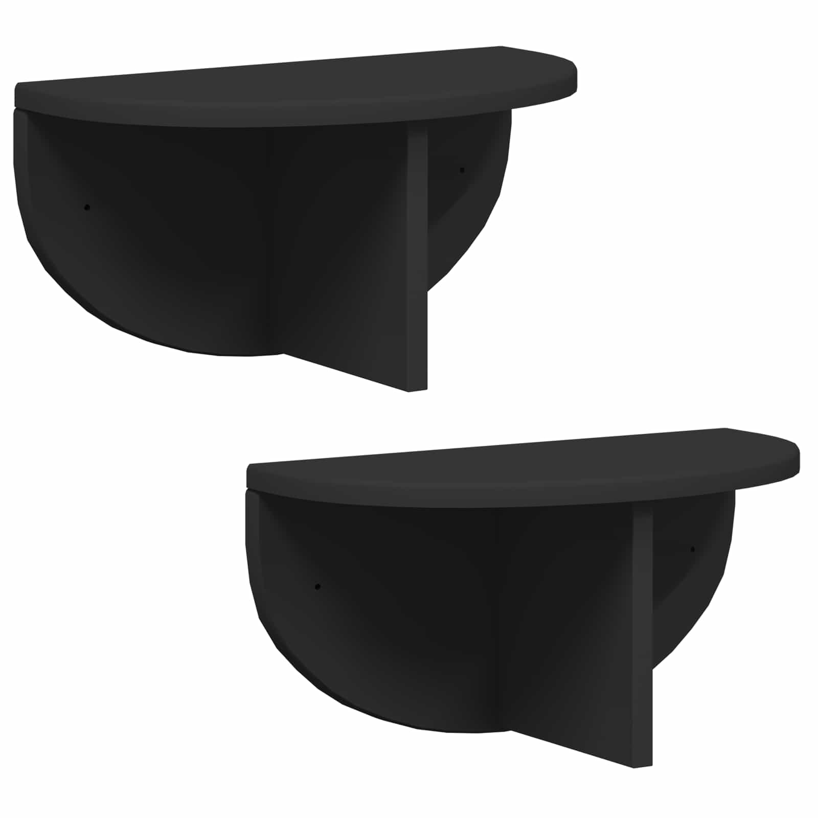 Polica na zidu 2 pcs Crna 38 x 19 x 19 cm Konstruirano drvo
