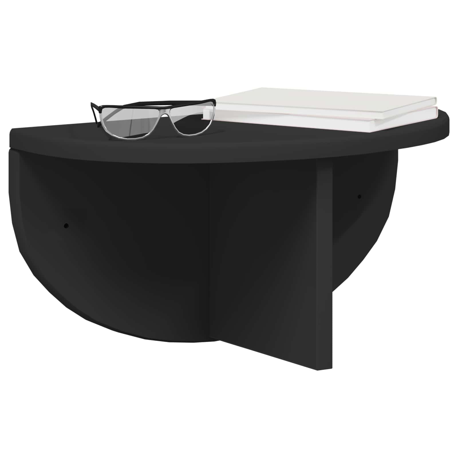 Polica na zidu 2 pcs Crna 38 x 19 x 19 cm Konstruirano drvo