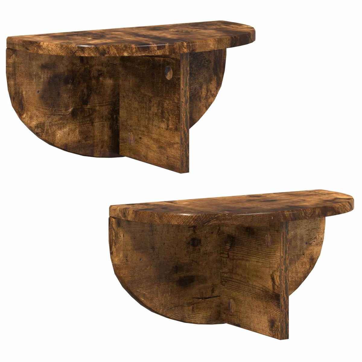 Polica na zidu Zidne 2 pcs Dimljeni hrast 38 x 19 x 19 cm