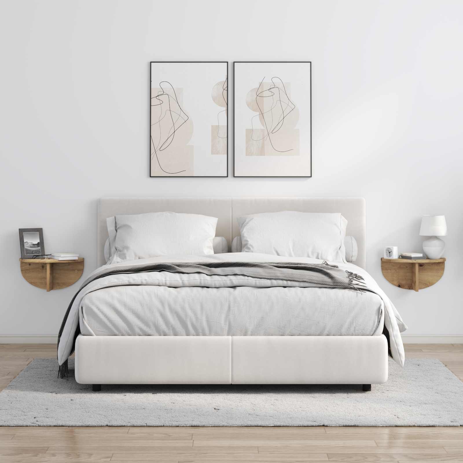 Polica na zidu Zidne 2 pcs Umjetnički hrast 38 x 19 x 19 cm