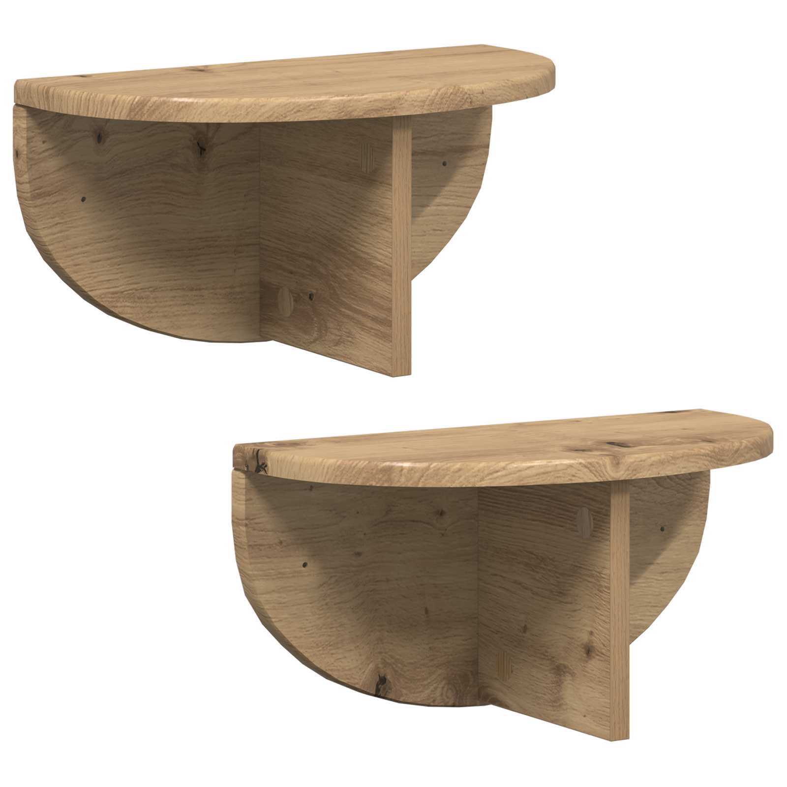 Polica na zidu Zidne 2 pcs Umjetnički hrast 38 x 19 x 19 cm