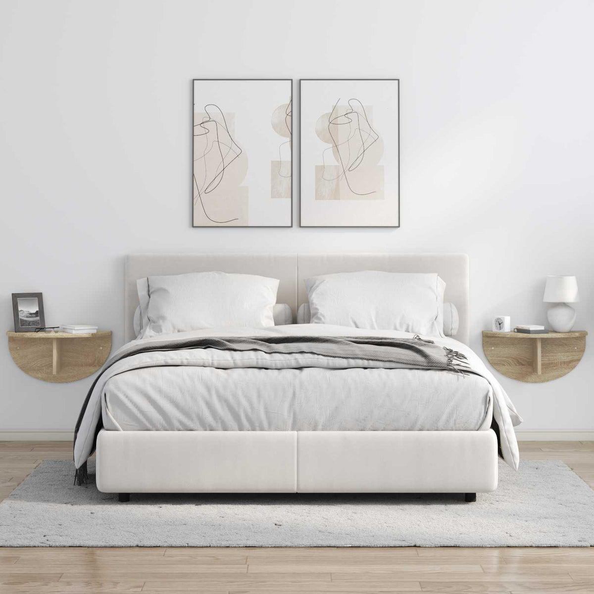 Polica na zidu Zidne 2 pcs Sonoma hrast 48 x 24 x 24 cm