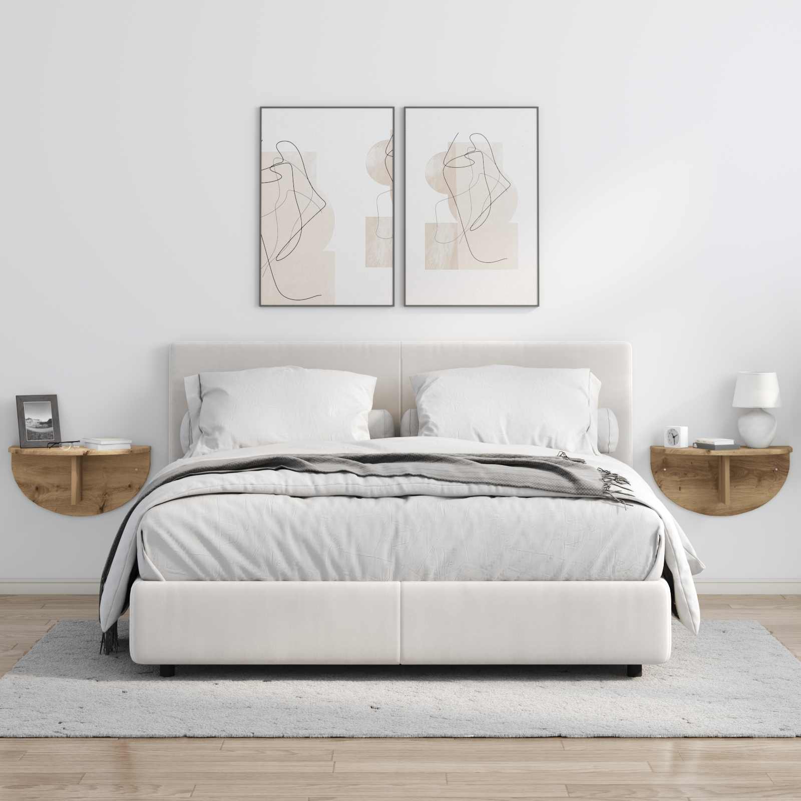 Polica na zidu Zidne 2 pcs Umjetnički hrast 48 x 24 x 24 cm