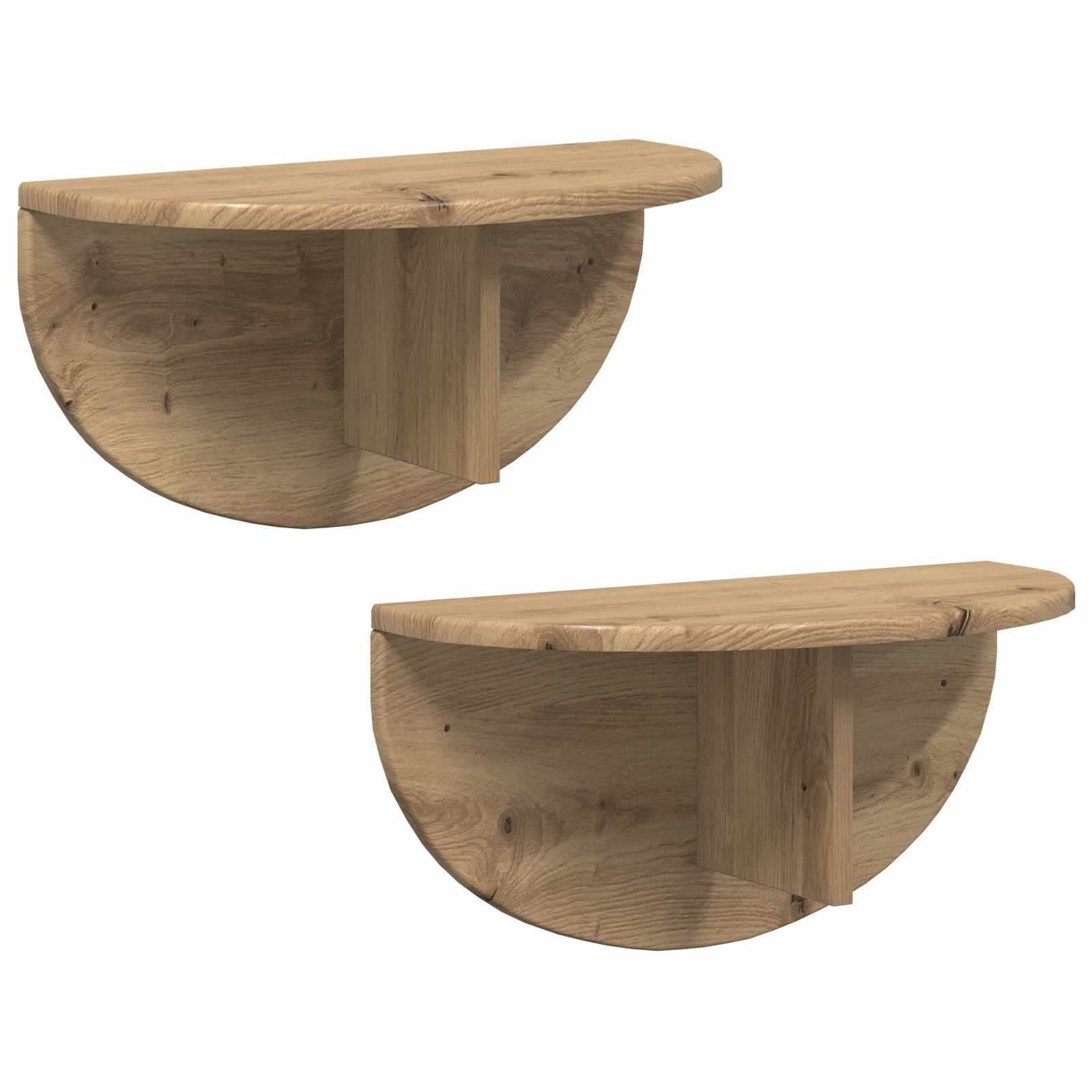 Polica na zidu Zidne 2 pcs Umjetnički hrast 48 x 24 x 24 cm