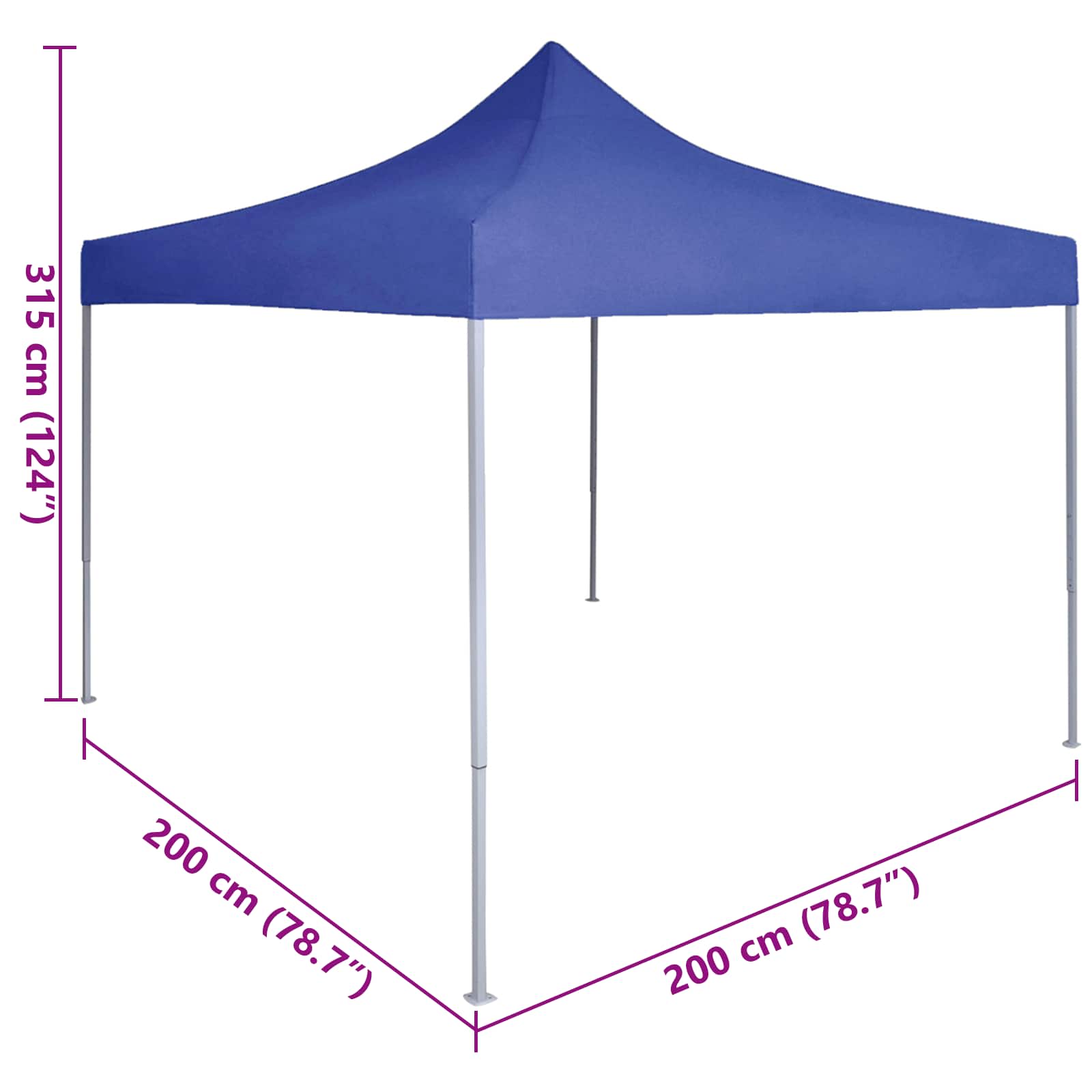 Šator za zabave Plava 200 x 200 x 315 cm Oxford tkanina