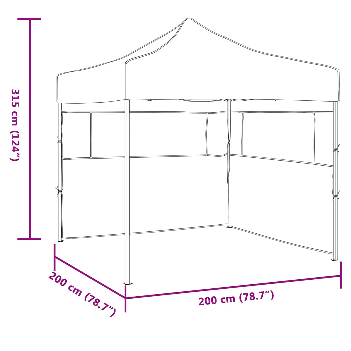 Šator za zabave Plava 200 x 200 x 315 cm Oxford tkanina