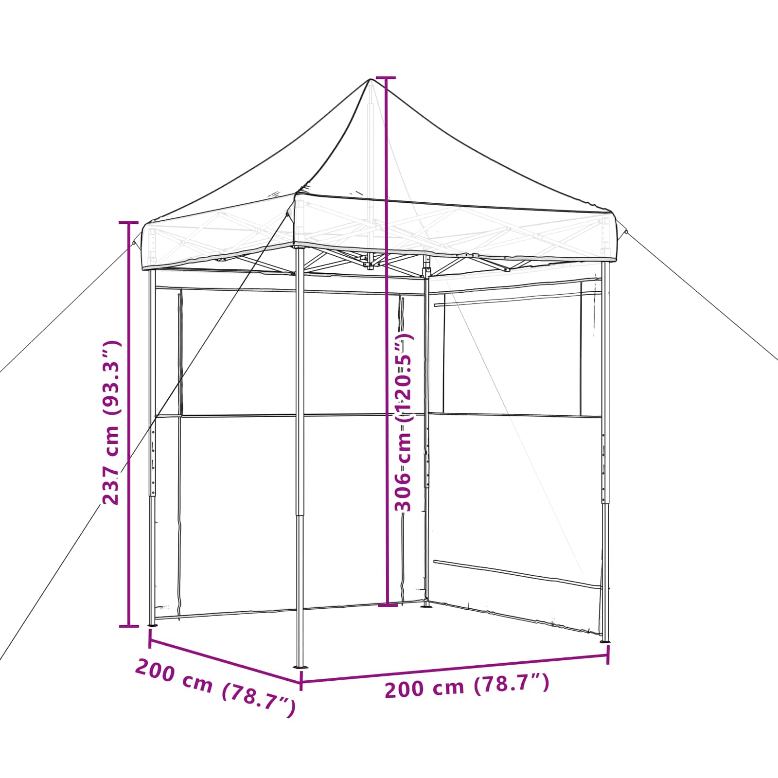 Šator za zabave Bež 200 x 200 x 306 cm Oxford tkanina