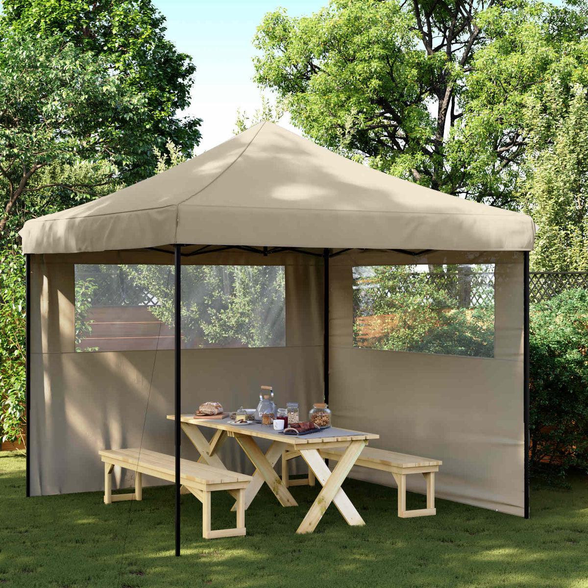 Šator za zabave Sivo-smeđa 292 x 292 x 315 cm Oxford tkanina