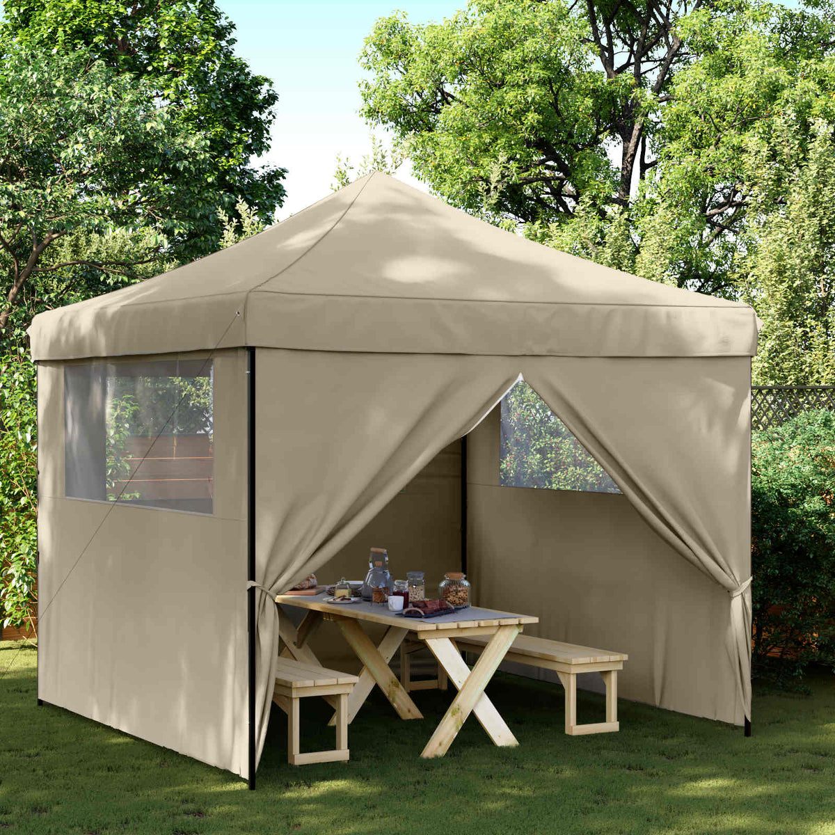 Šator za zabave Sivo-smeđa 292 x 292 x 315 cm Oxford tkanina