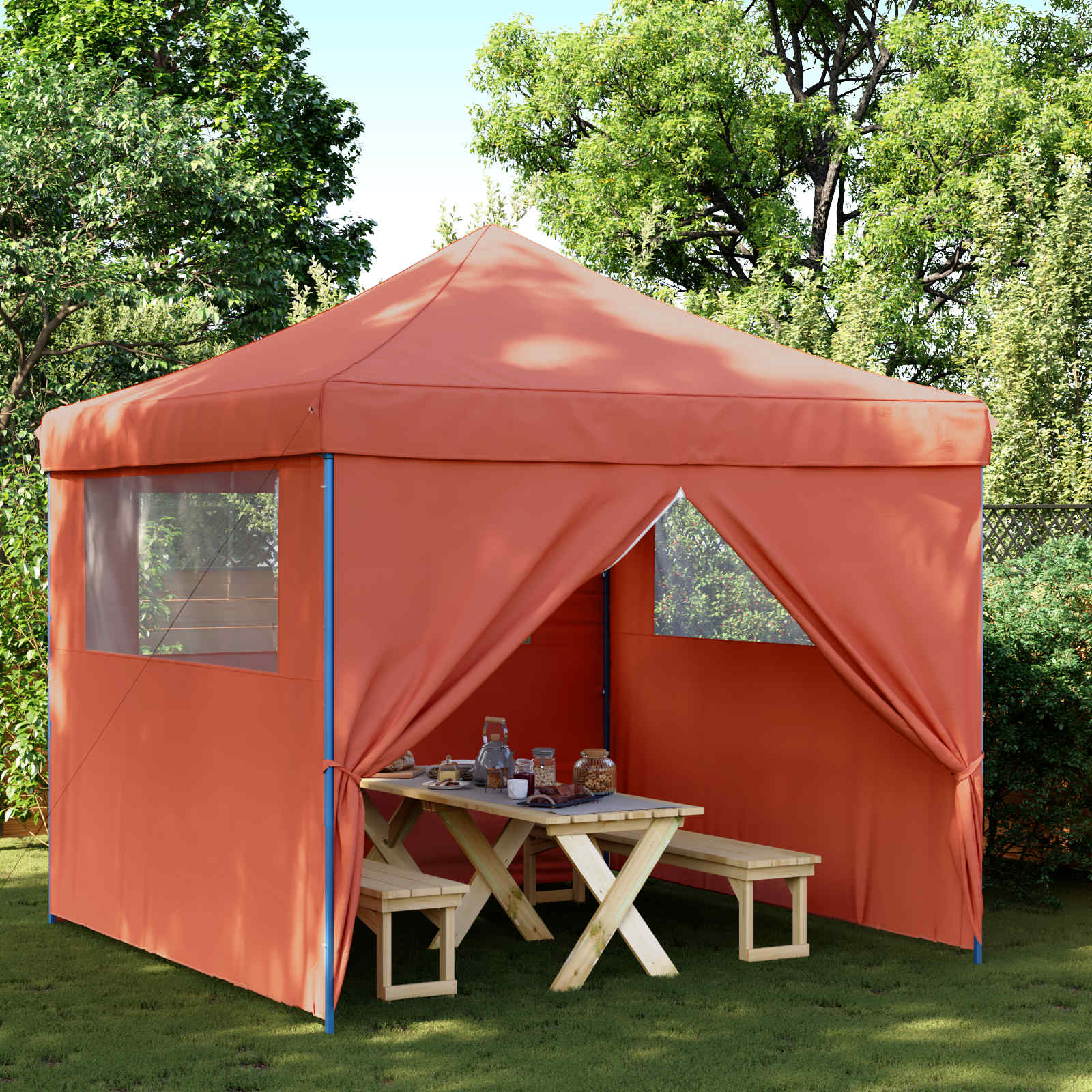 Šator za zabave 292 x 292 x 315 cm Terakota Oxford tkanina