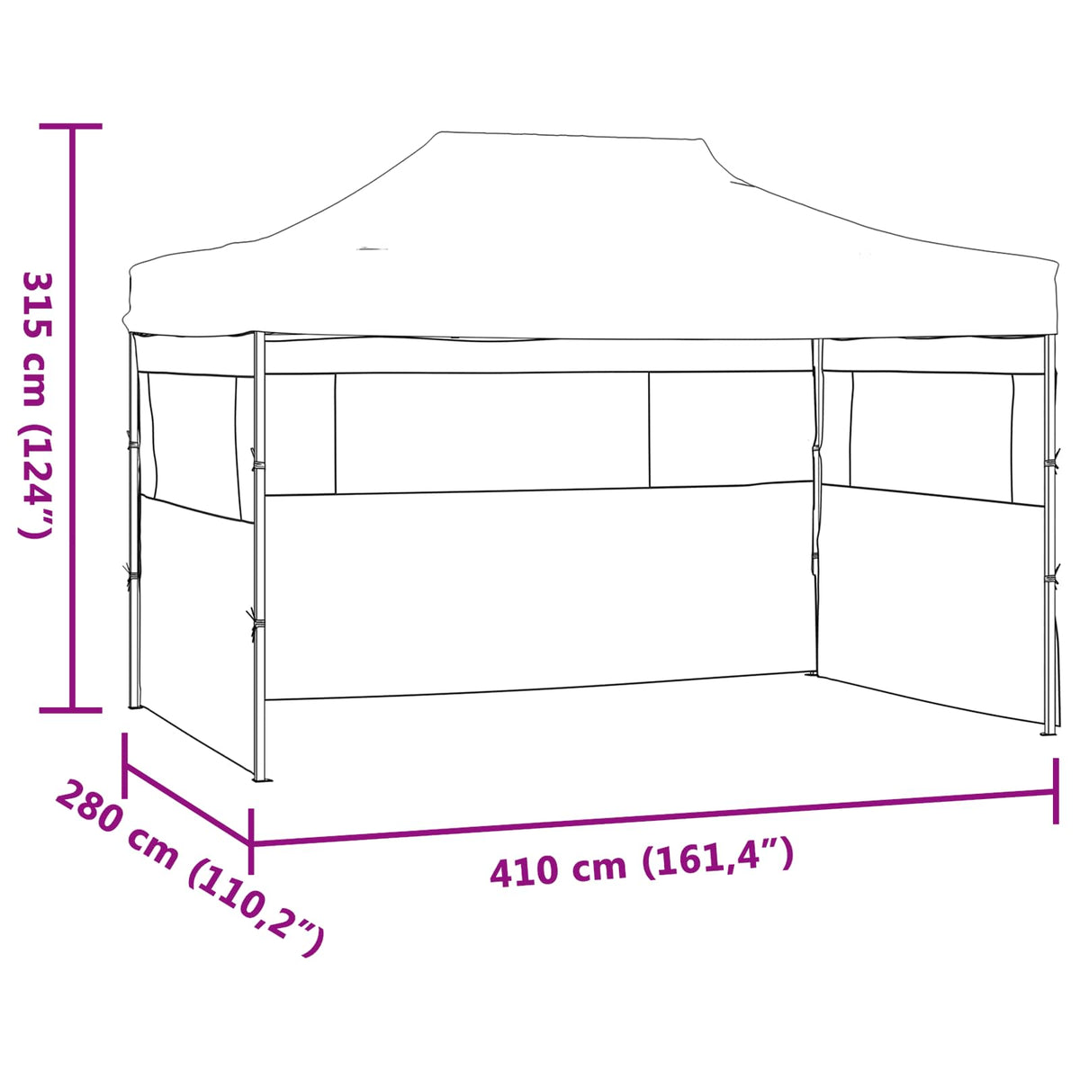 Šator za zabave Plava 280 x 410 x 315 cm Oxford tkanina