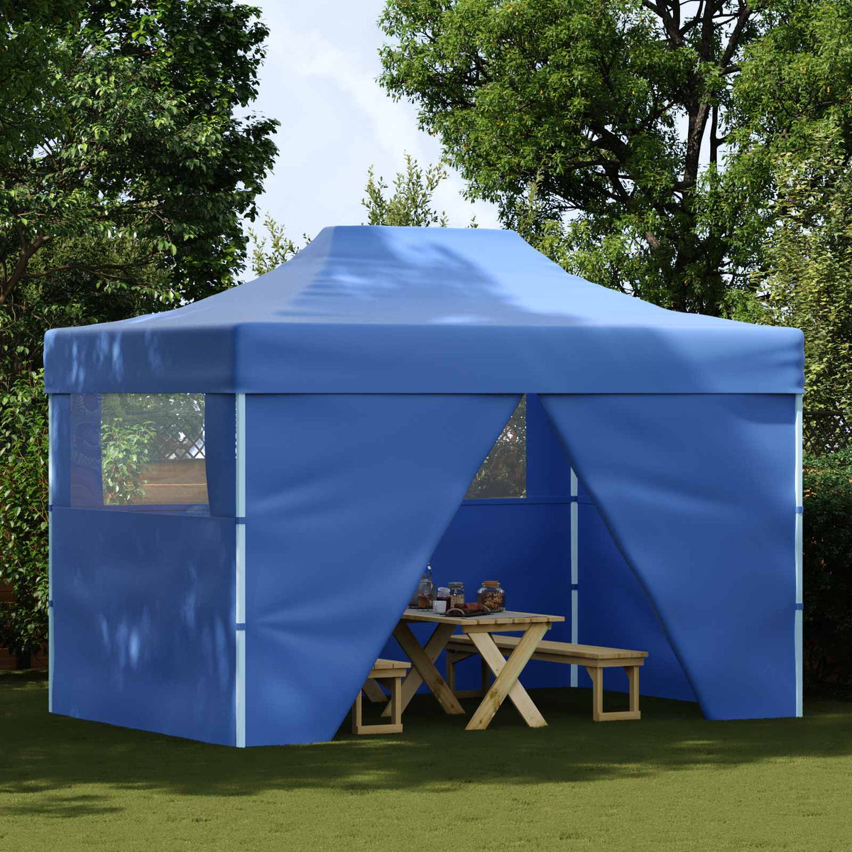 Šator za zabave Plava 280 x 410 x 315 cm Oxford tkanina