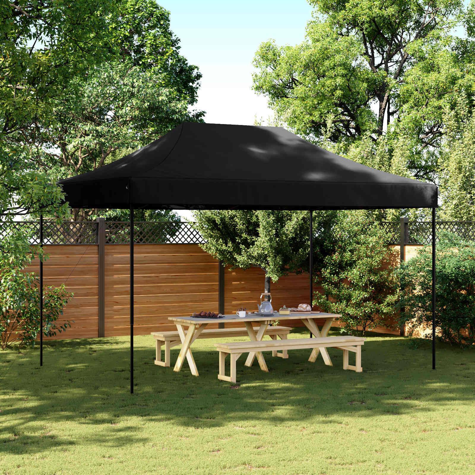 Šator za zabave Crna 292 x 440 x 315 cm Oxford tkanina