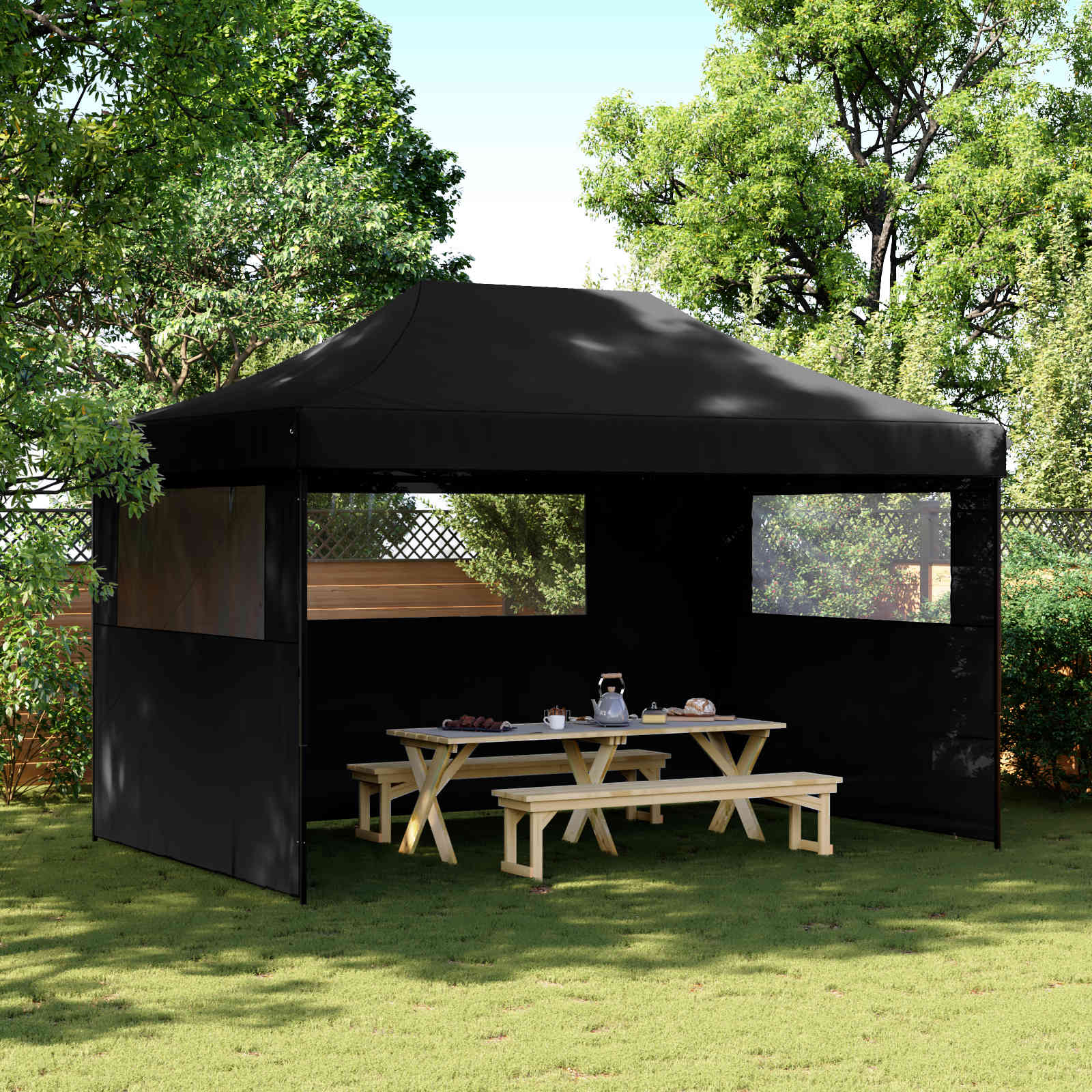 Šator za zabave Crna 292 x 440 x 315 cm Oxford tkanina