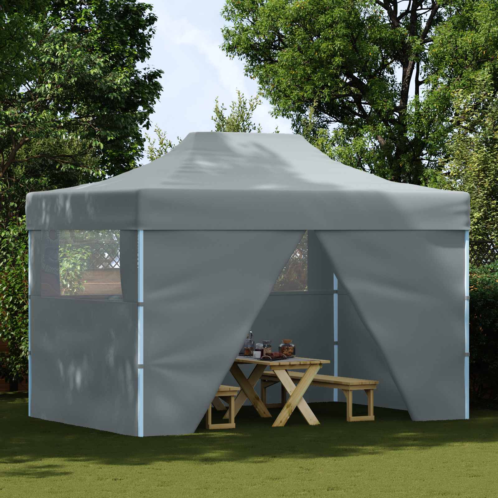 Šator za zabave Antracit 291 x 431 x 315 cm Oxford tkanina