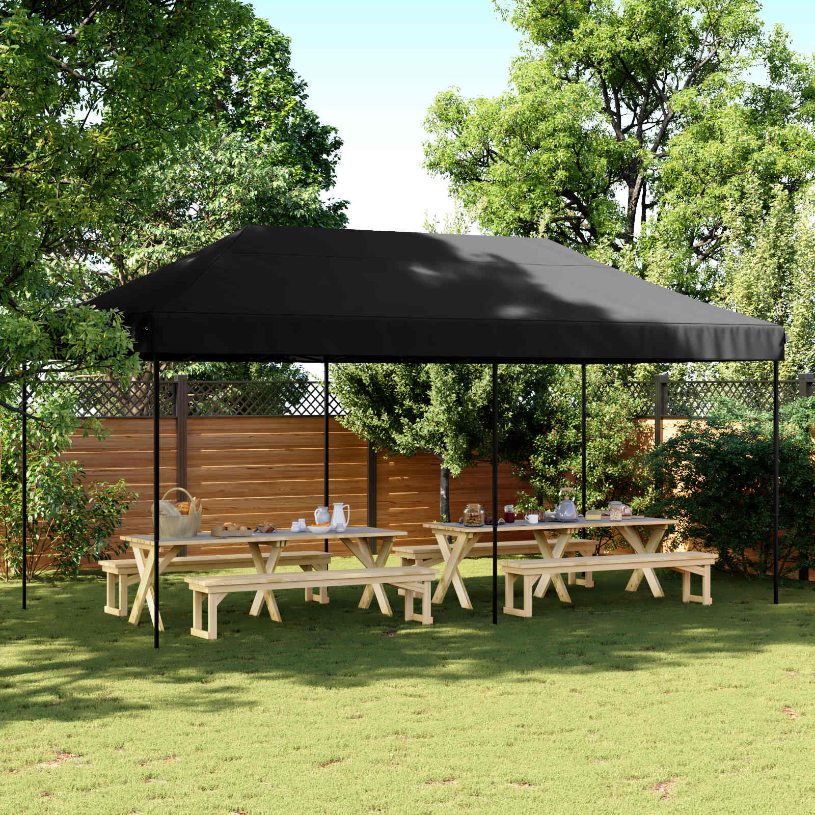 Šator za zabave Crna 292 x 580 x 315 cm Oxford tkanina