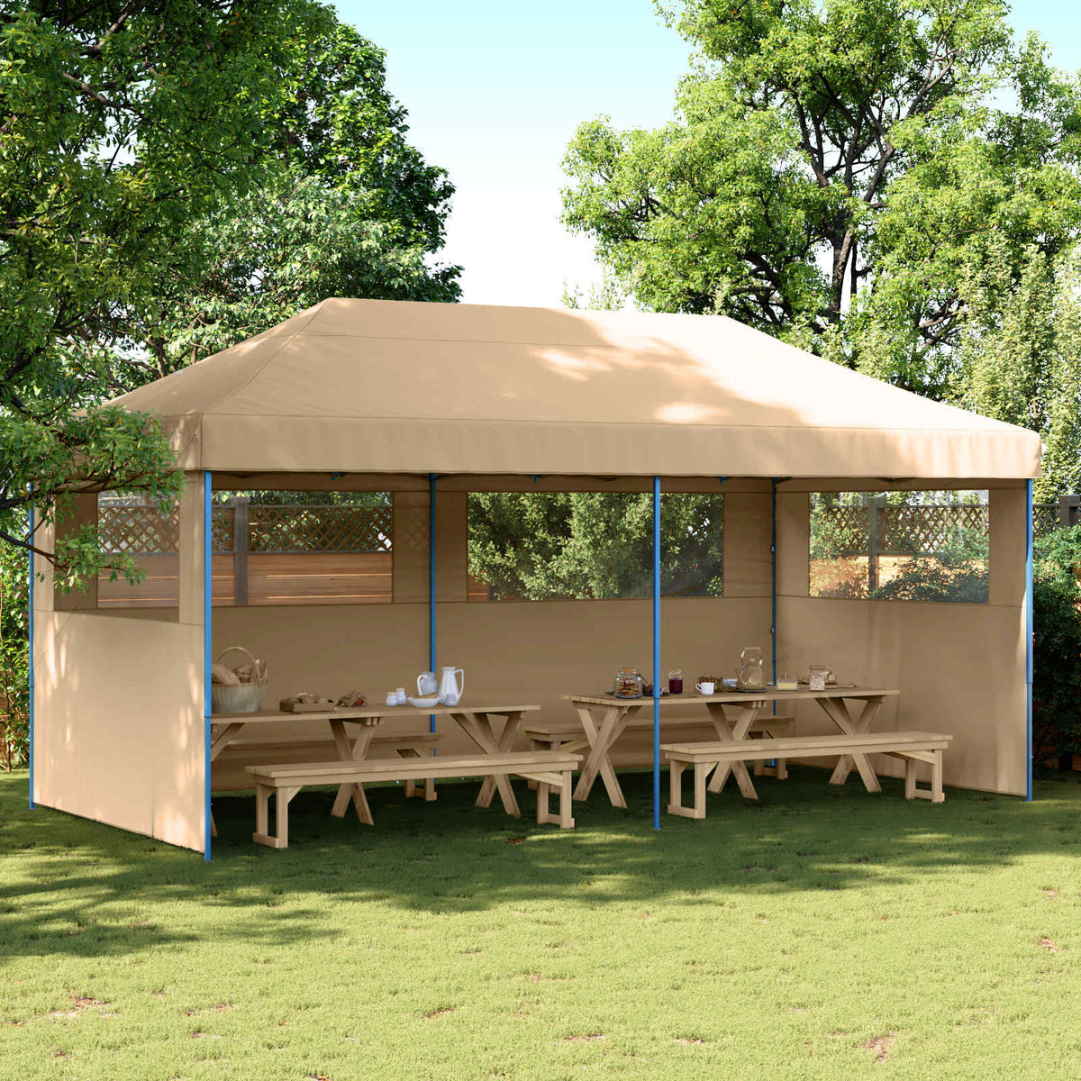 Šator za zabave Bež 292 x 580 x 315 cm Oxford tkanina