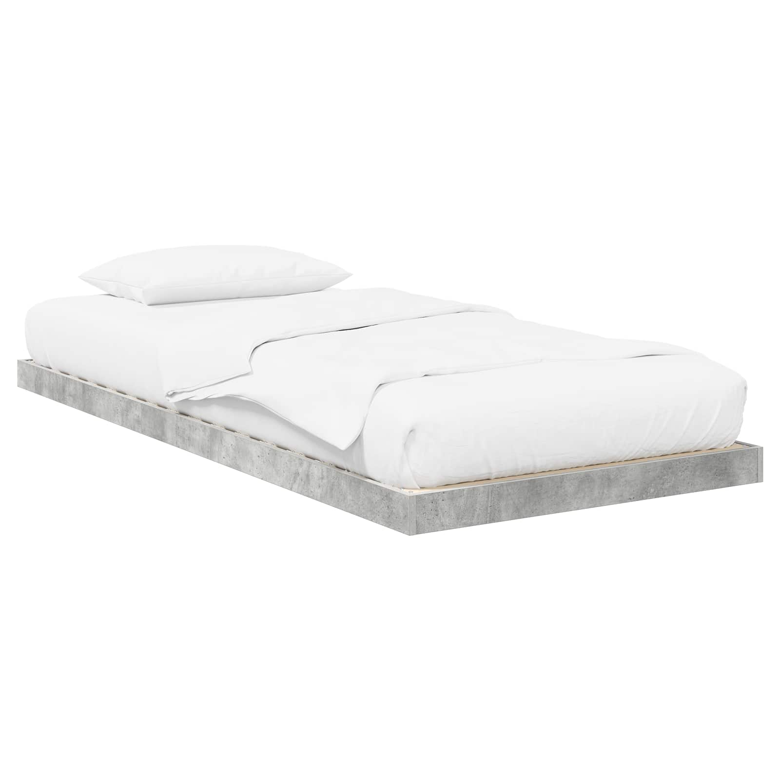 Krevet s daskama Betonski sivi 75 x 190 cm Konstruirano drvo