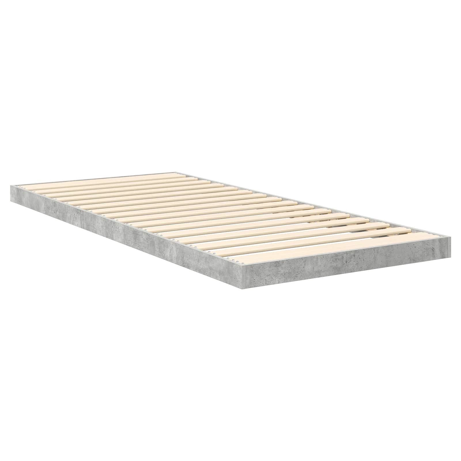 Krevet s daskama Betonski sivi 75 x 190 cm Konstruirano drvo