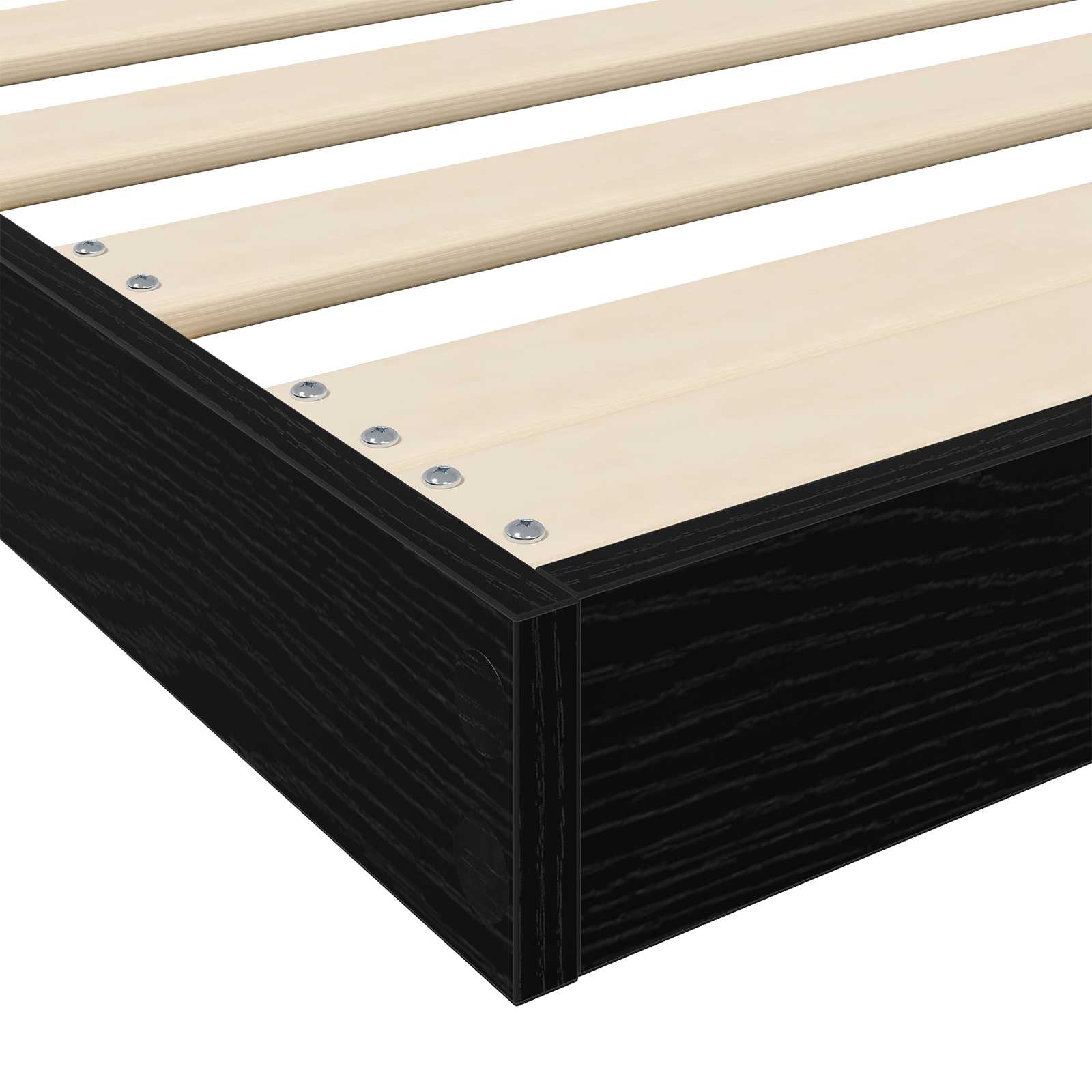 Krevet s daskama Crni hrast 90 x 200 cm Konstruirano drvo