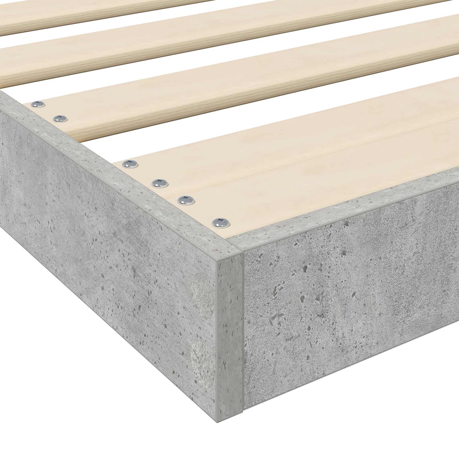 Krevet s daskama Betonski sivi 100 x 200 cm Konstruirano drvo