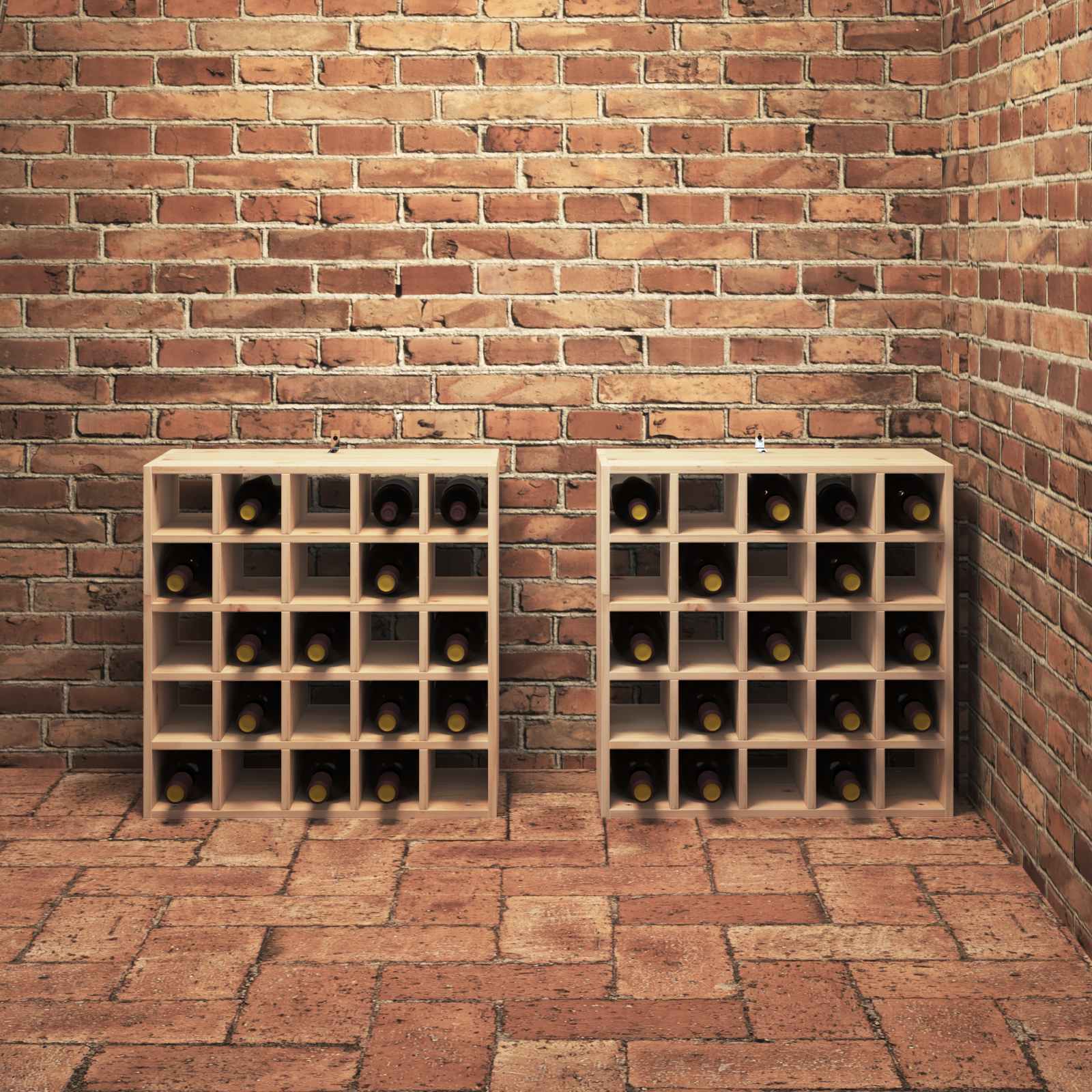 Stalak za vino 2 pcs Prirodna 56 x 25 x 56 cm