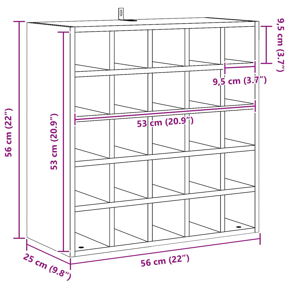 Stalak za vino 2 pcs Prirodna 56 x 25 x 56 cm