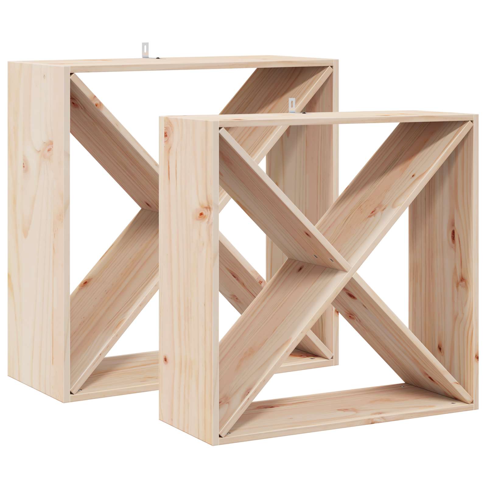 Stalak za vino 2 pcs Prirodna 62 x 25 x 62 cm