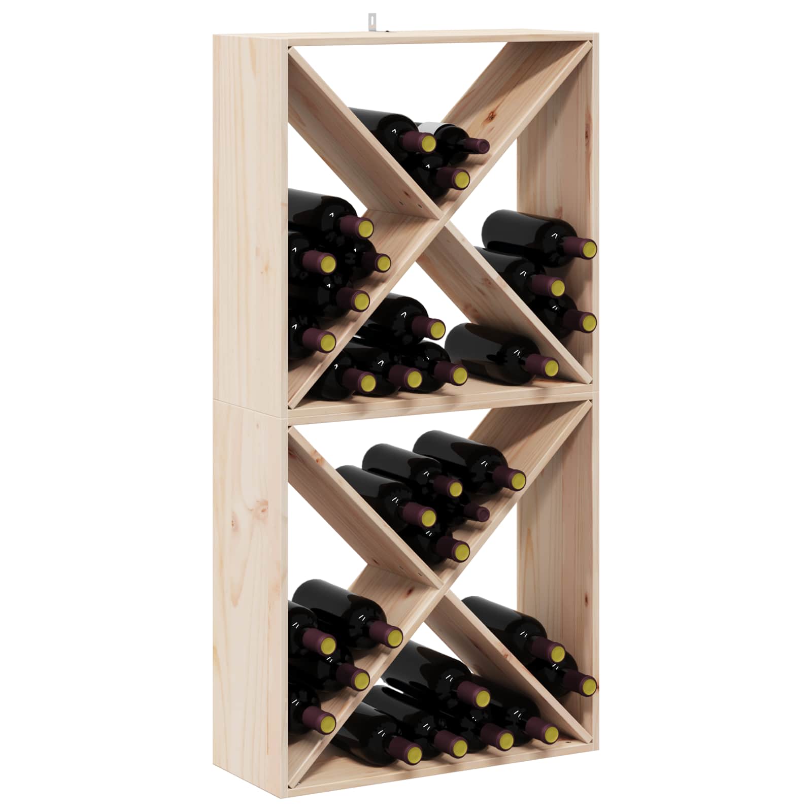 Stalak za vino 2 pcs Prirodna 62 x 25 x 62 cm