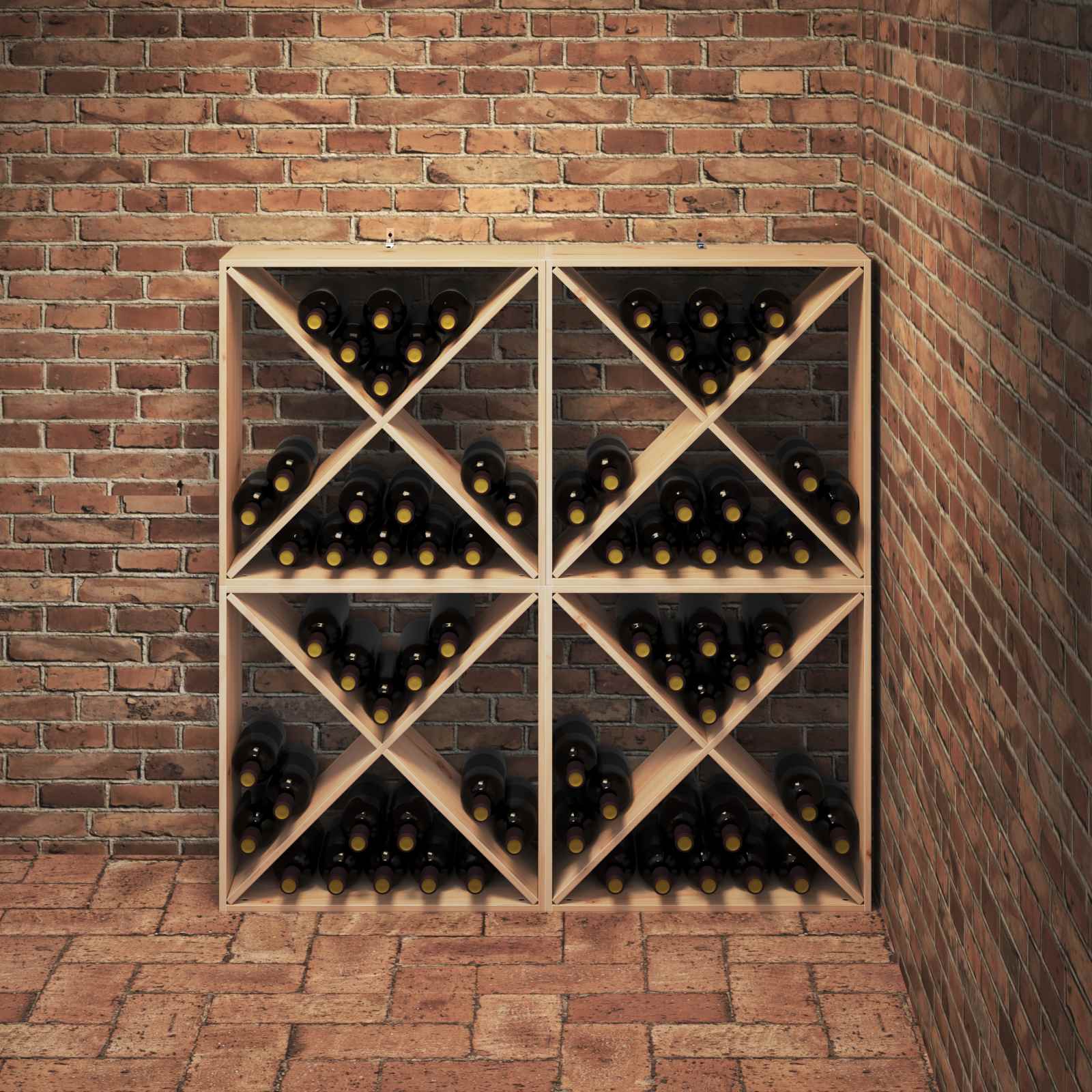 Stalak za vino 4 pcs Prirodna 62 x 25 x 62 cm