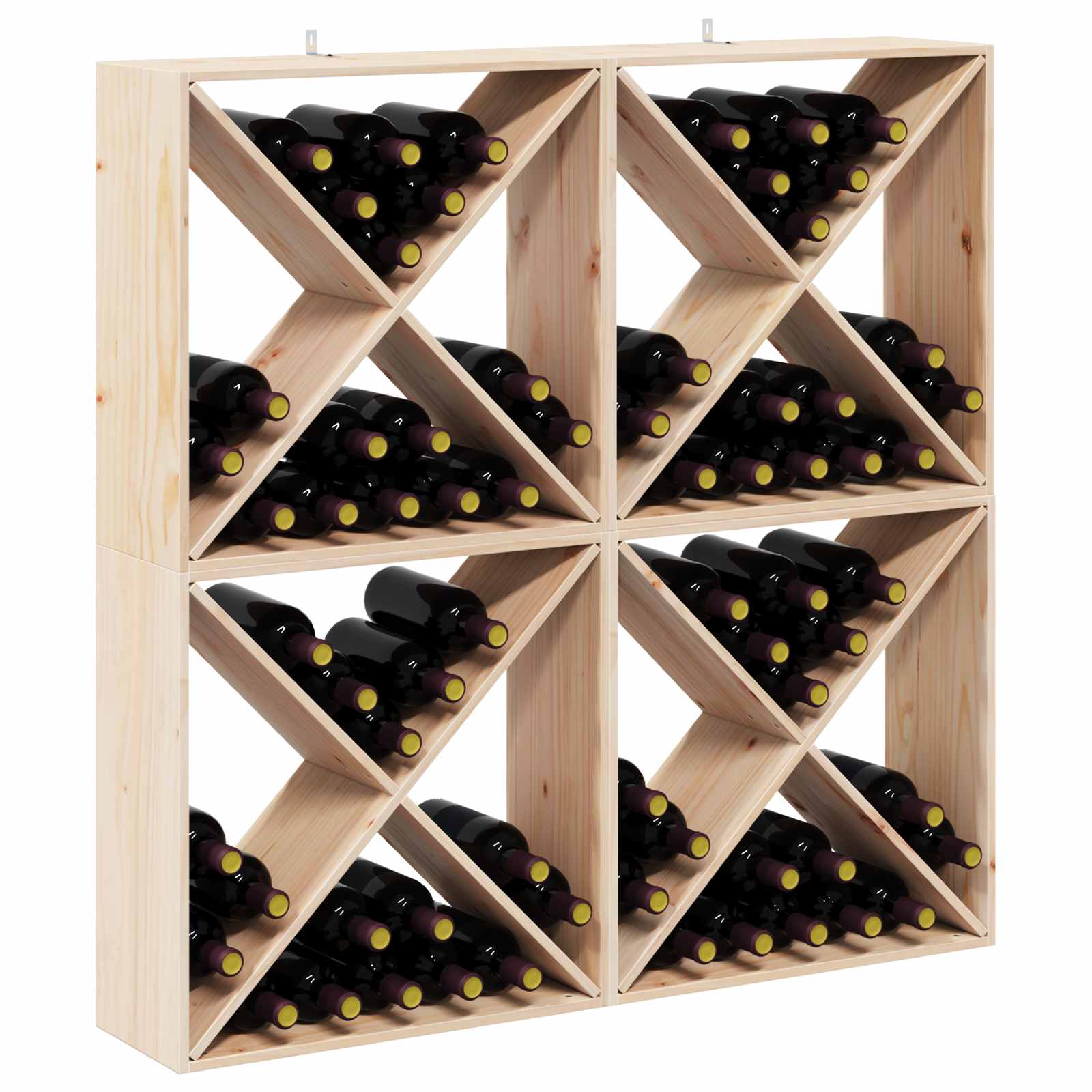 Stalak za vino 4 pcs Prirodna 62 x 25 x 62 cm