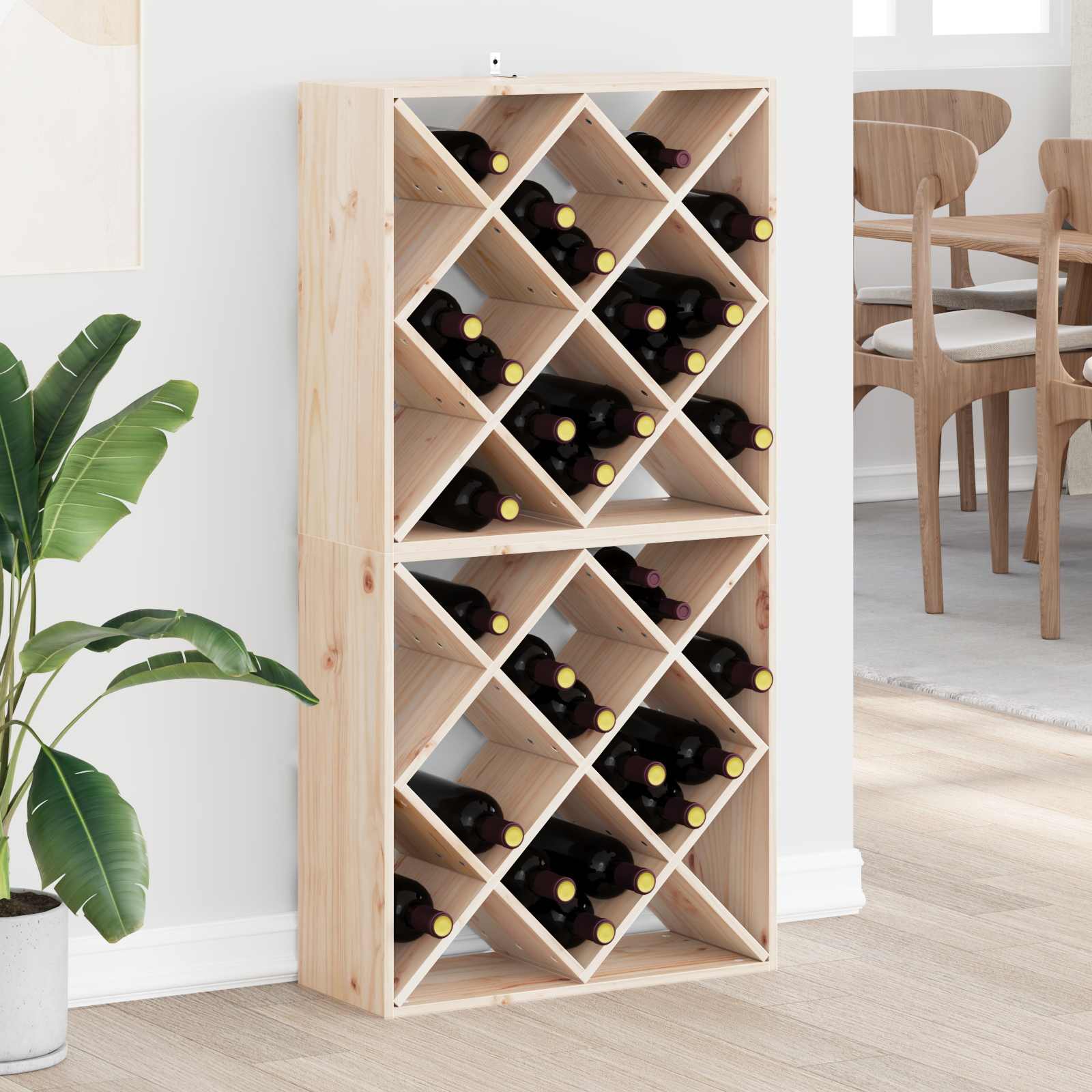 Stalak za vino 2 pcs Prirodna 62 x 25 x 62 cm