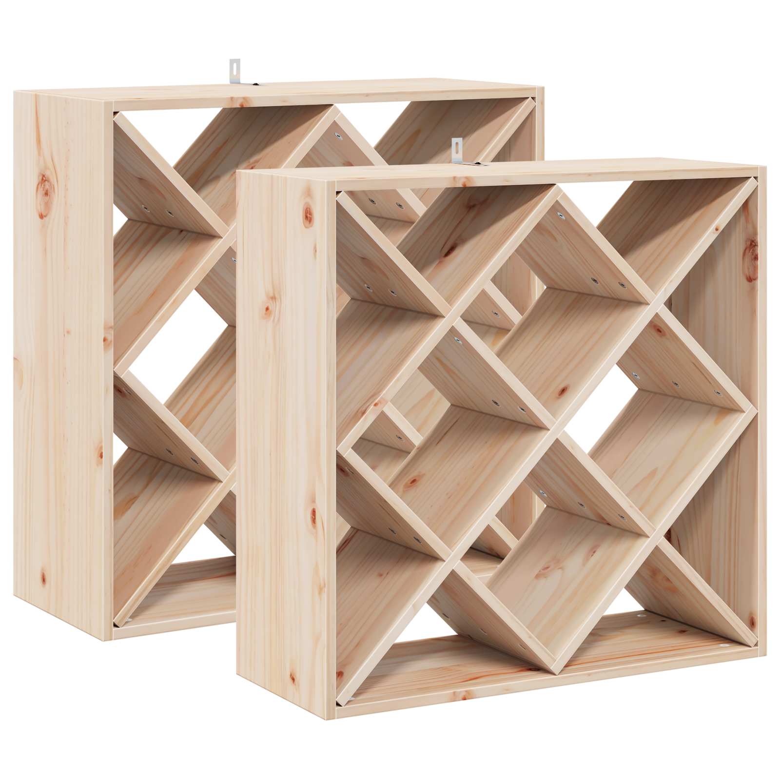 Stalak za vino 2 pcs Prirodna 62 x 25 x 62 cm