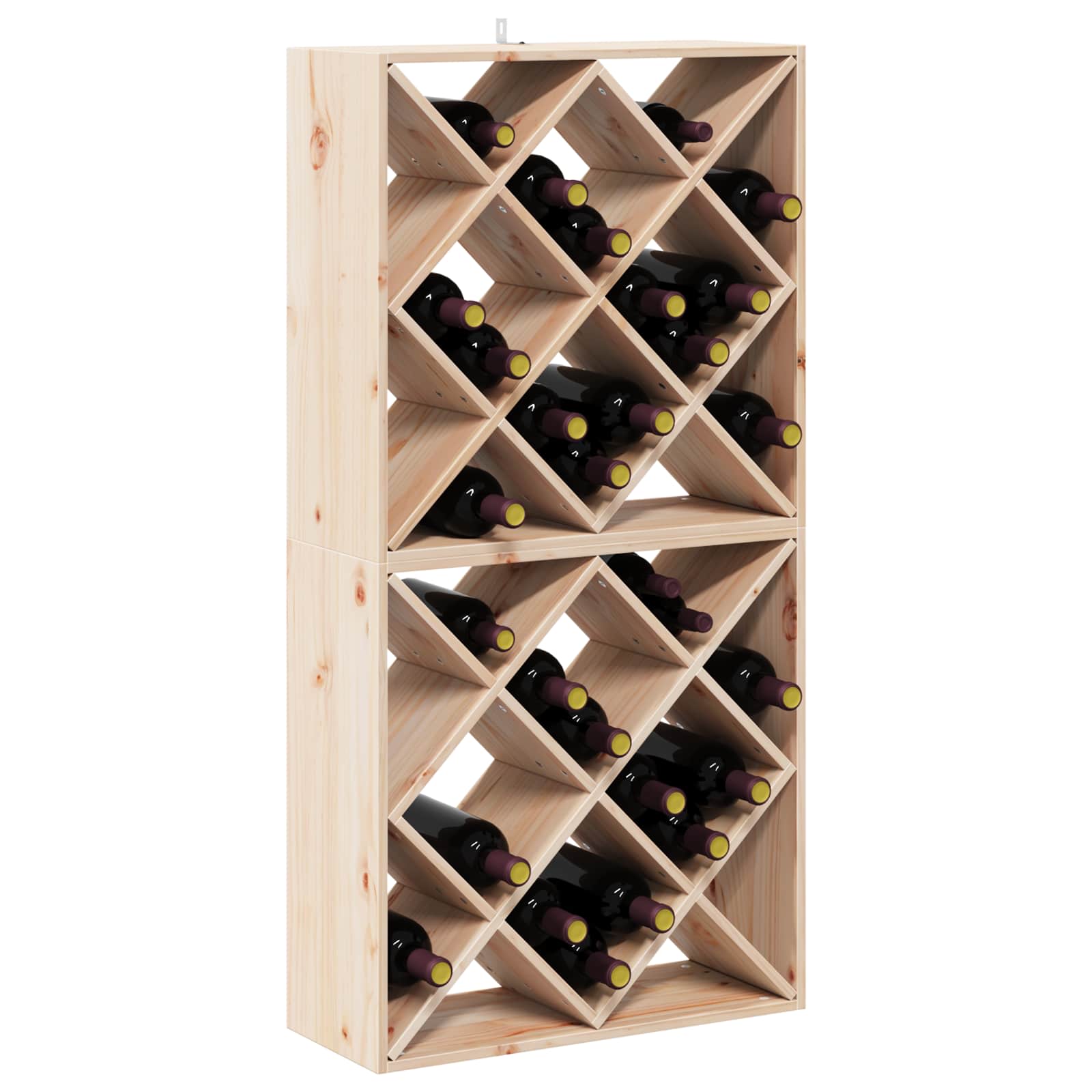 Stalak za vino 2 pcs Prirodna 62 x 25 x 62 cm