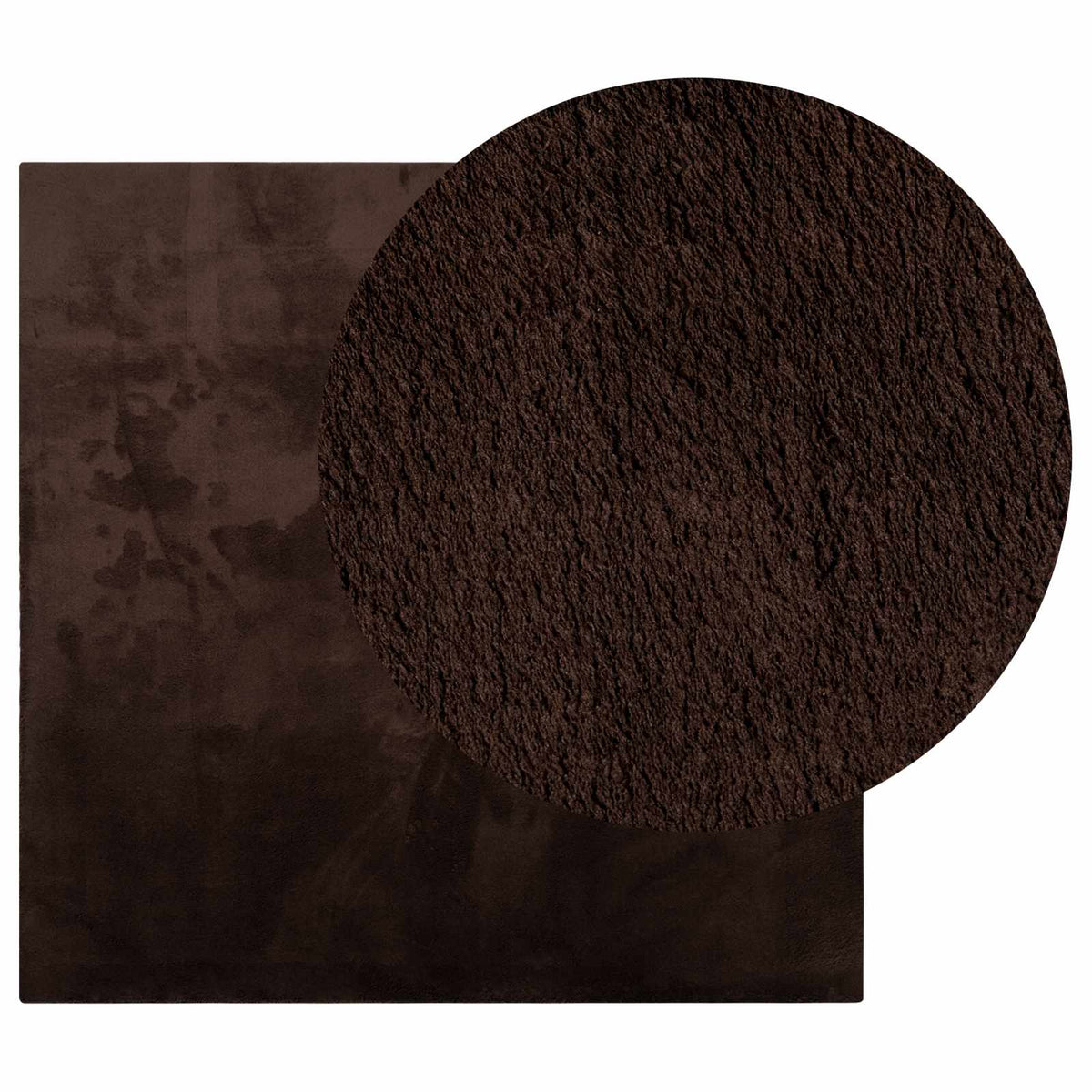 Srednje pahuljasti, mekana i periva prostirka HUARTE Smeđa 120 x 120 cm