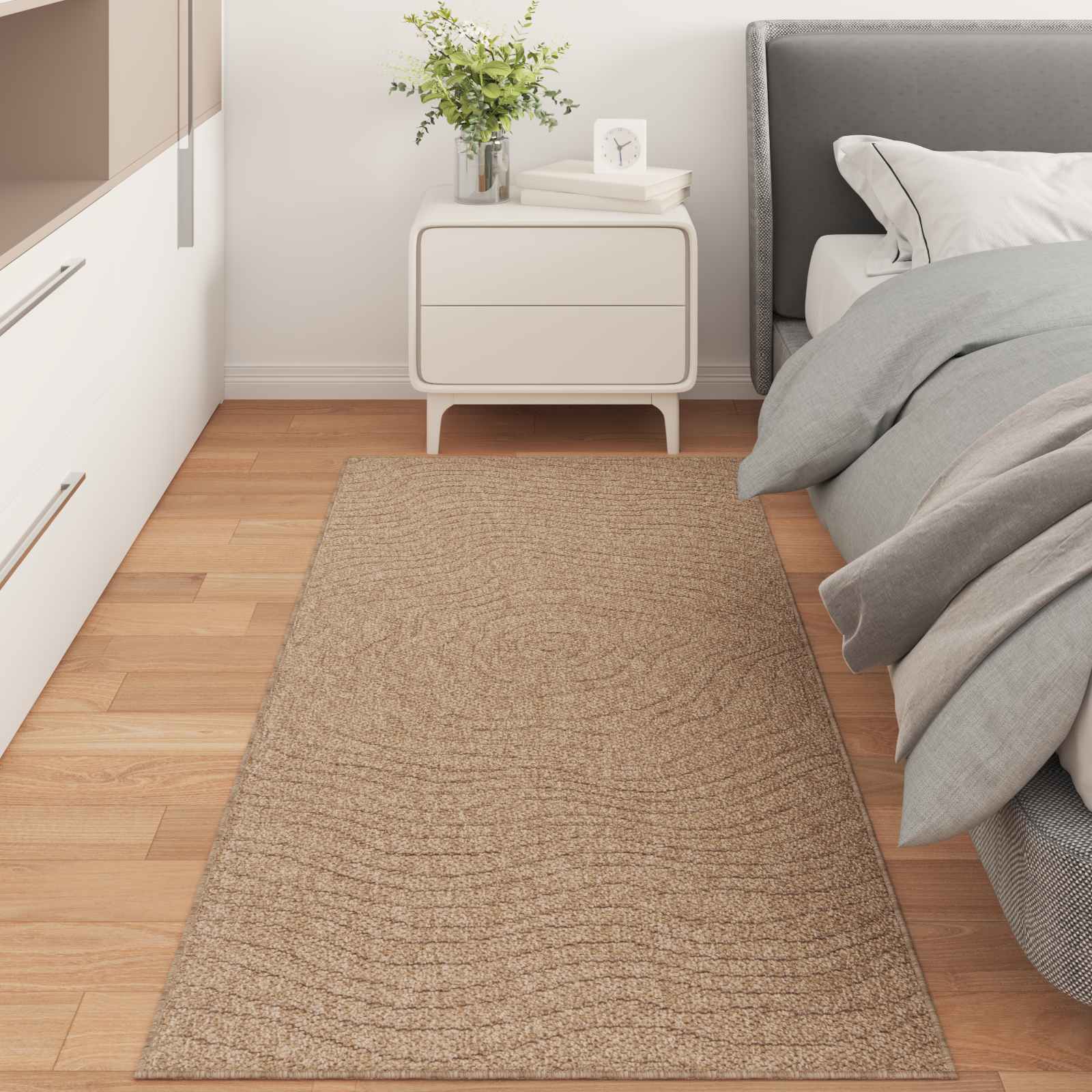 Tepisi za područja Moiré AGIRA Prirodna 200 x 80 cm Poliester