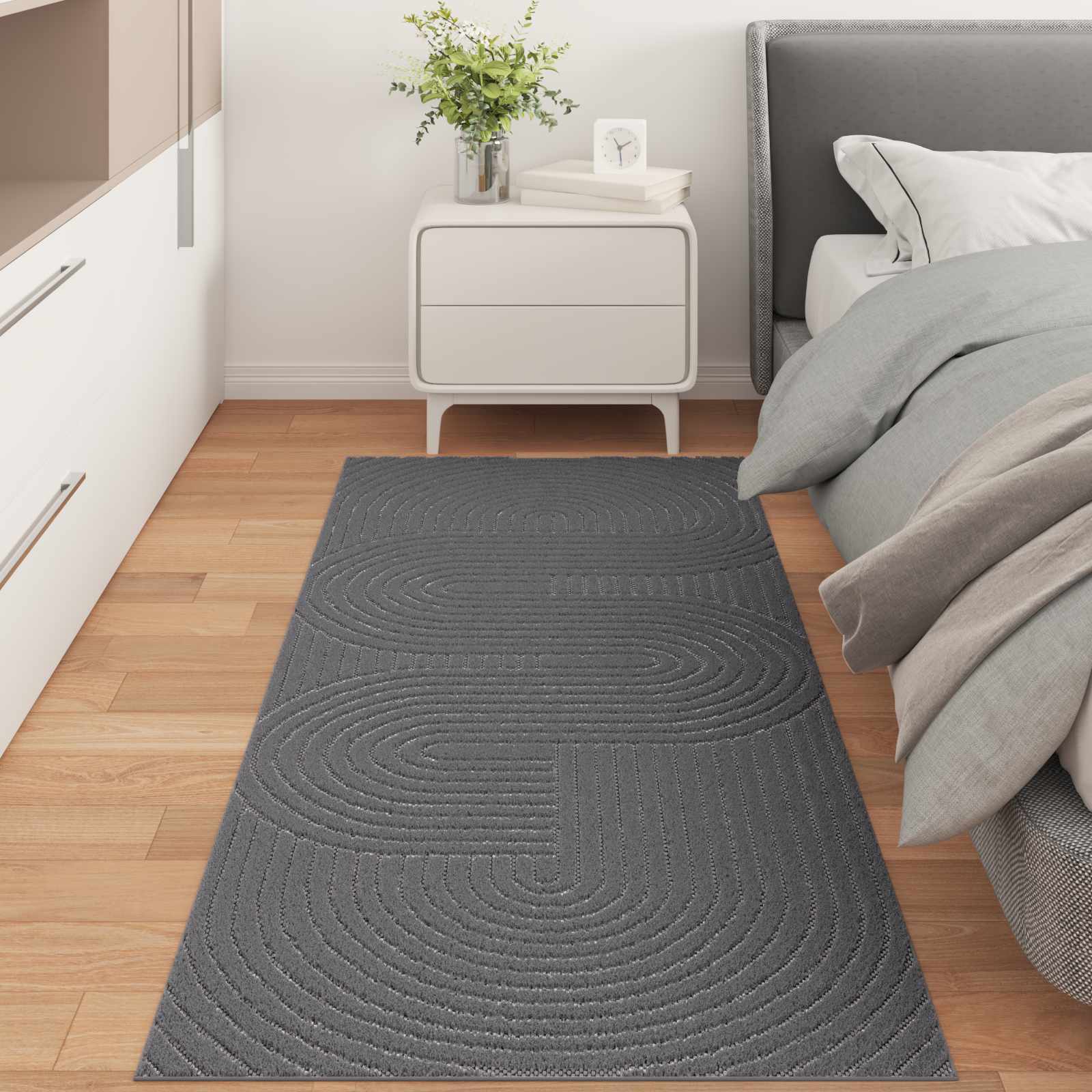 Tepisi za područja PALMERAS Antracit 200 x 80 cm Poliester