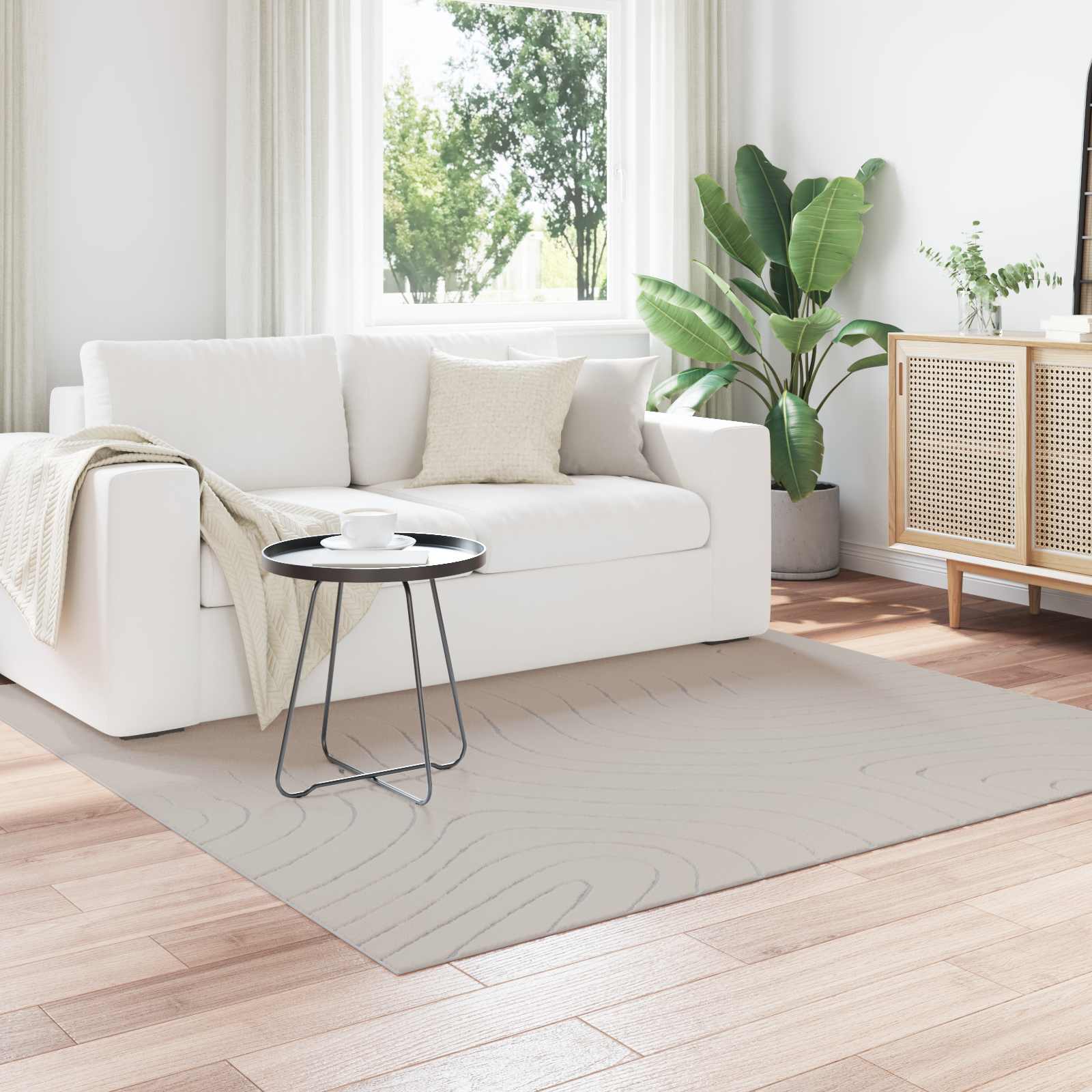 Tepisi za područja PALMERAS Krema 200 x 200 cm Poliester
