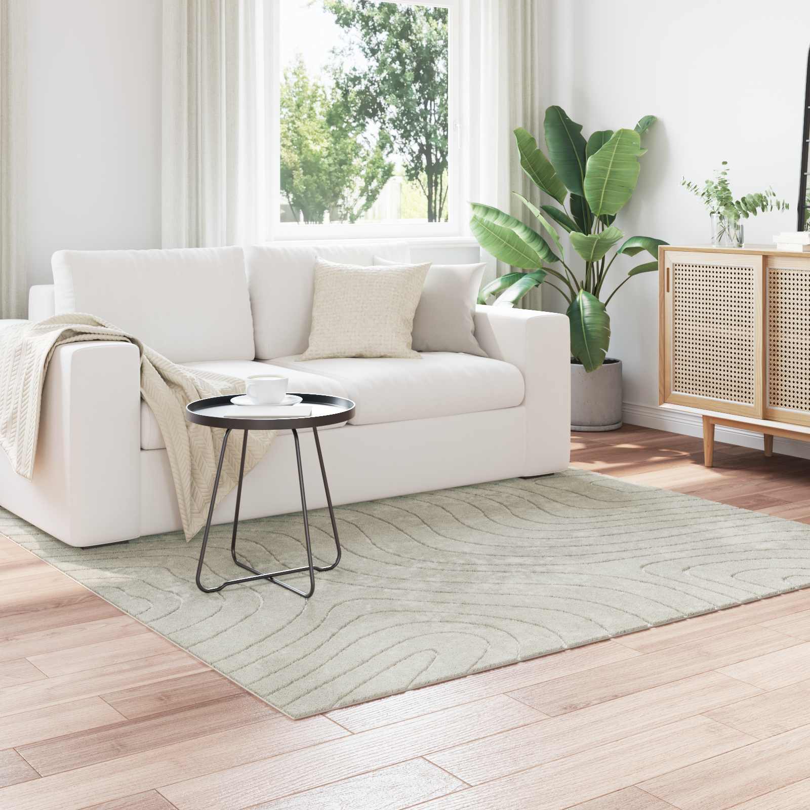 Tepisi za područja PALMERAS Zelena 200 x 200 cm Poliester
