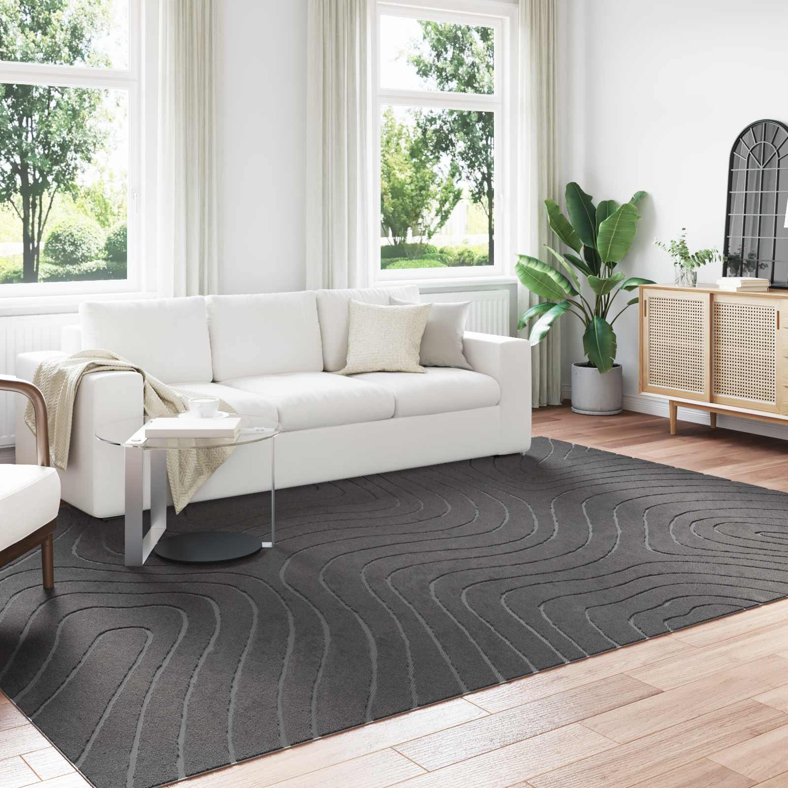 Tepisi za područja PALMERAS Antracit 280 x 200 cm Poliester