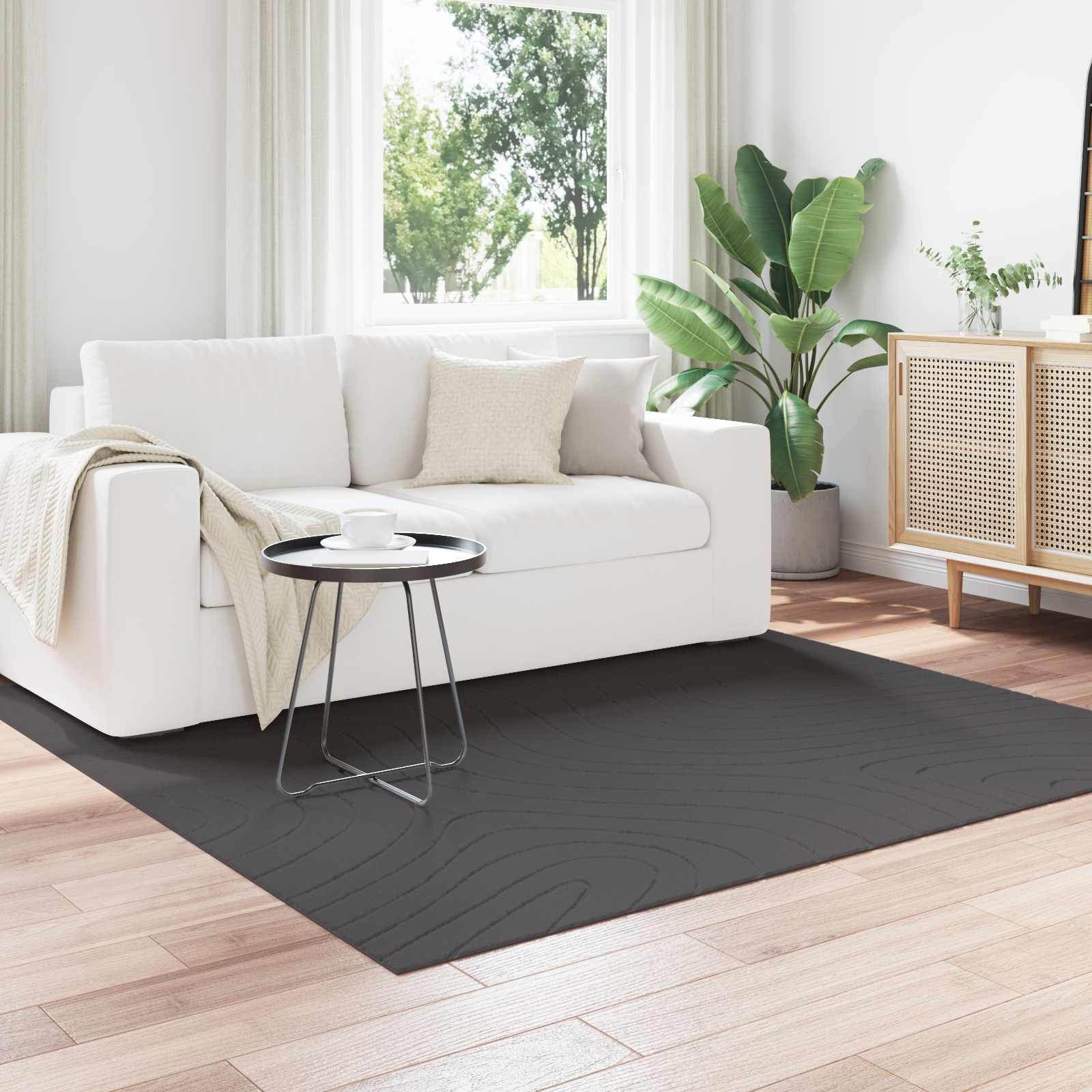 Tepisi za područja PALMERAS Antracit 120 x 120 cm Poliester